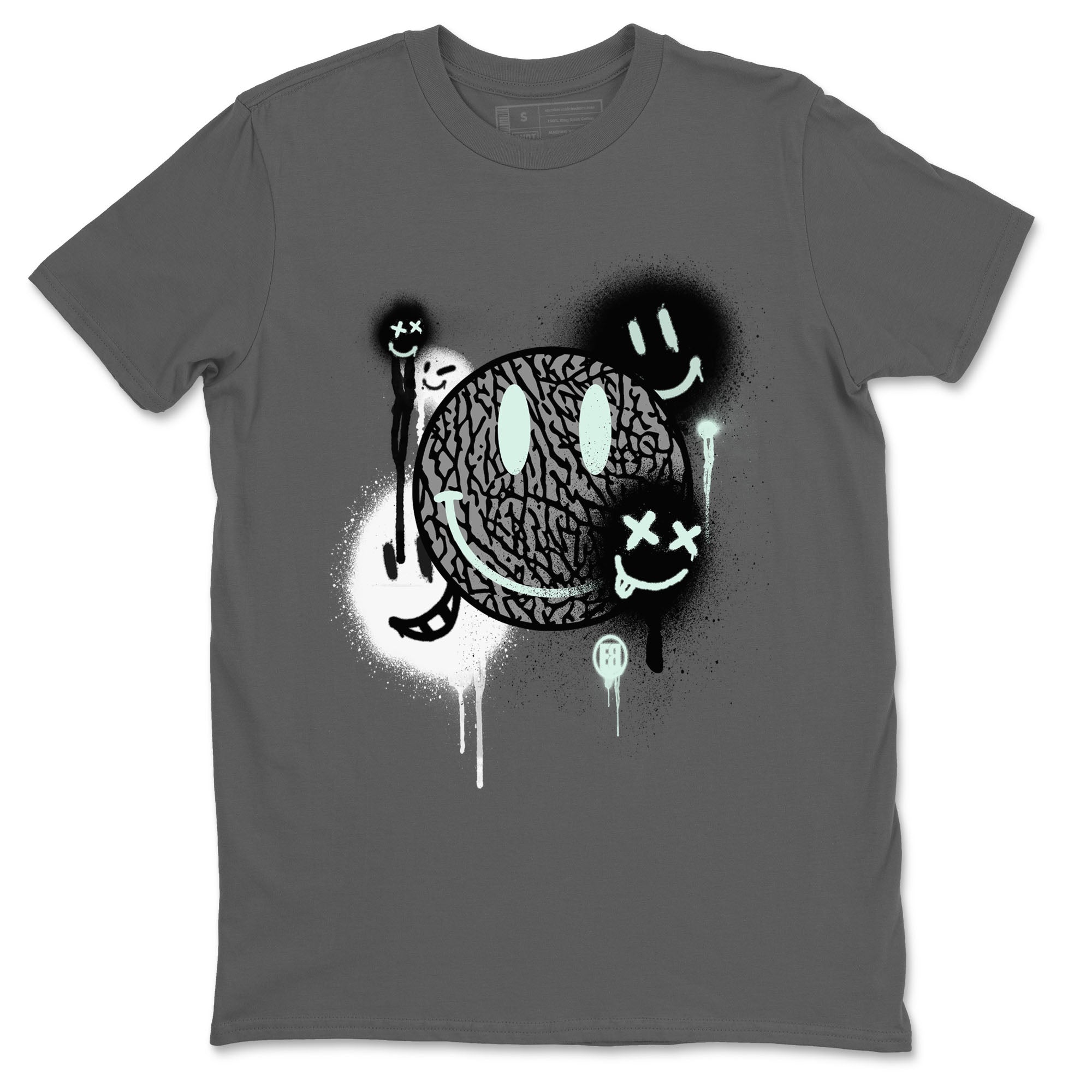 3s Green Glow shirt to match jordans Smile Painting sneaker tees Air Jordan 3 Green Glow Drip Gear Zone unisex cotton Cool Grey 2 crew neck shirt