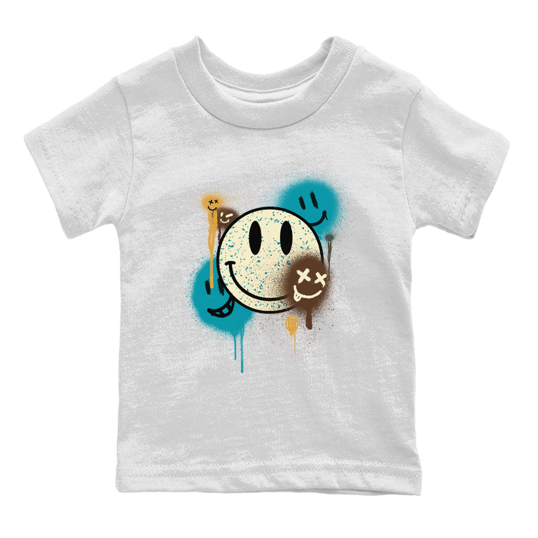 Air Jordan 4 GS Cacao Wow Match To Jordans Smile Painting Streetwear Sneaker Shirt Air Jordan 4 Cacao Wow Drip Gear Zone Sneaker Matching Clothing Kids Shirts White 2