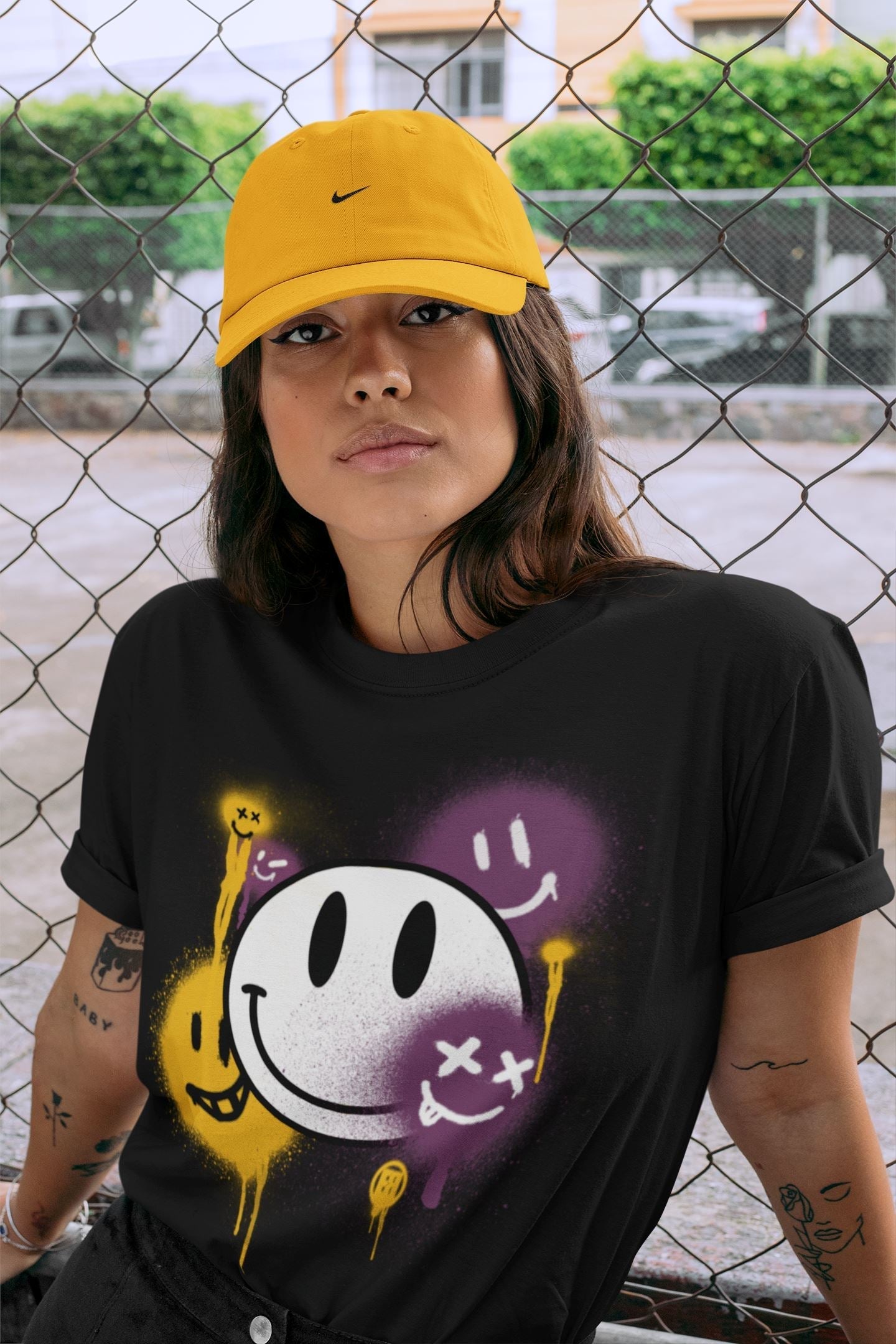 Jordan 1 Brotherhood Sneaker Matching T-Shirt Smile Painting Sneaker Tees Jordan 1 Brotherhood Sneaker Release Tees Crew Neck Tees