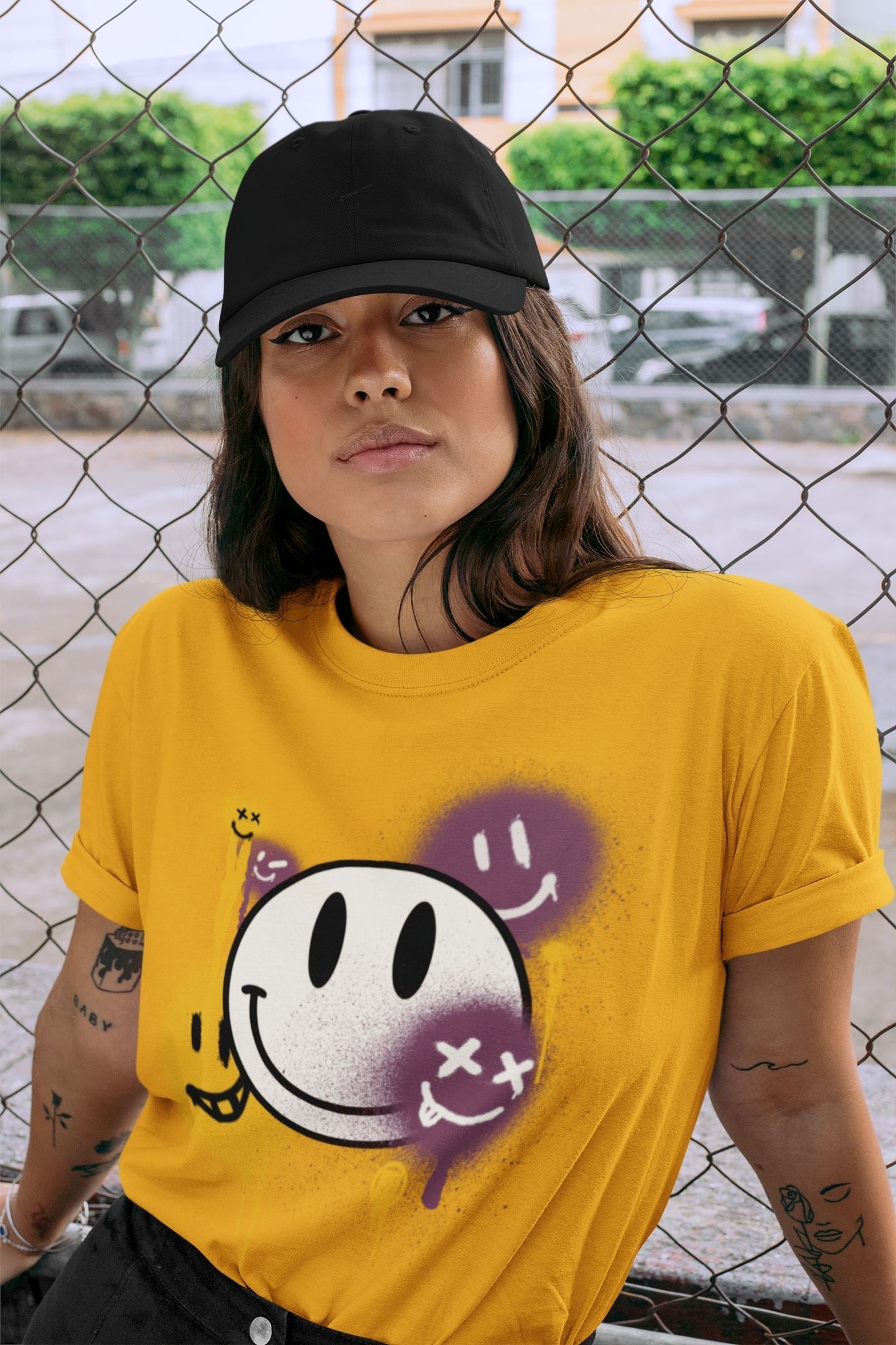 Jordan 1 Brotherhood Sneaker Matching T-Shirt Smile Painting Sneaker Tees Jordan 1 Brotherhood Sneaker Release Tees Crew Neck Tees