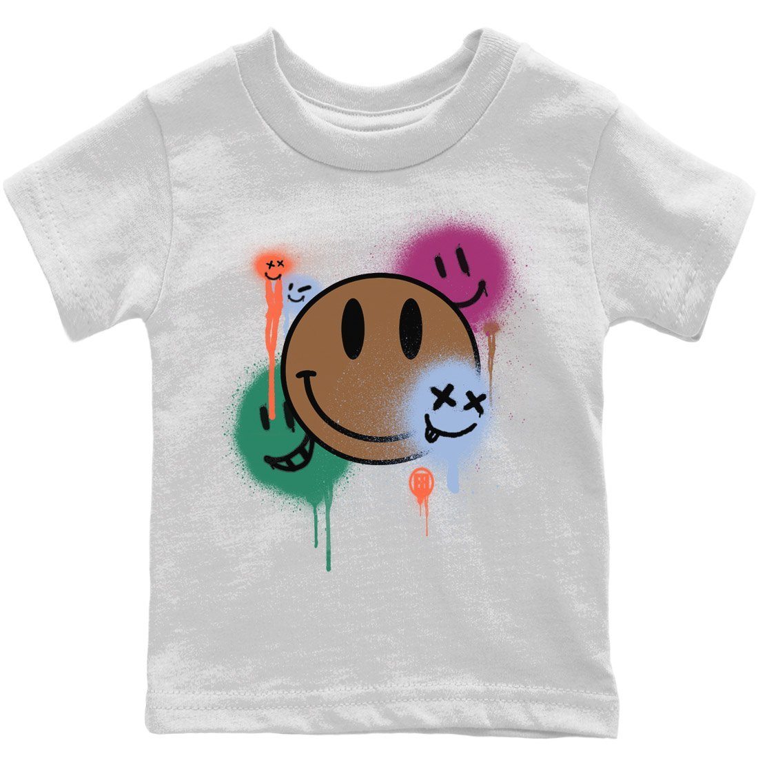Jordan 1 Hand Crafted Sneaker Matching T-Shirt Smile Painting Sneaker Tees Jordan 1 Hand Crafted Sneaker Release Tees Kids Shirts