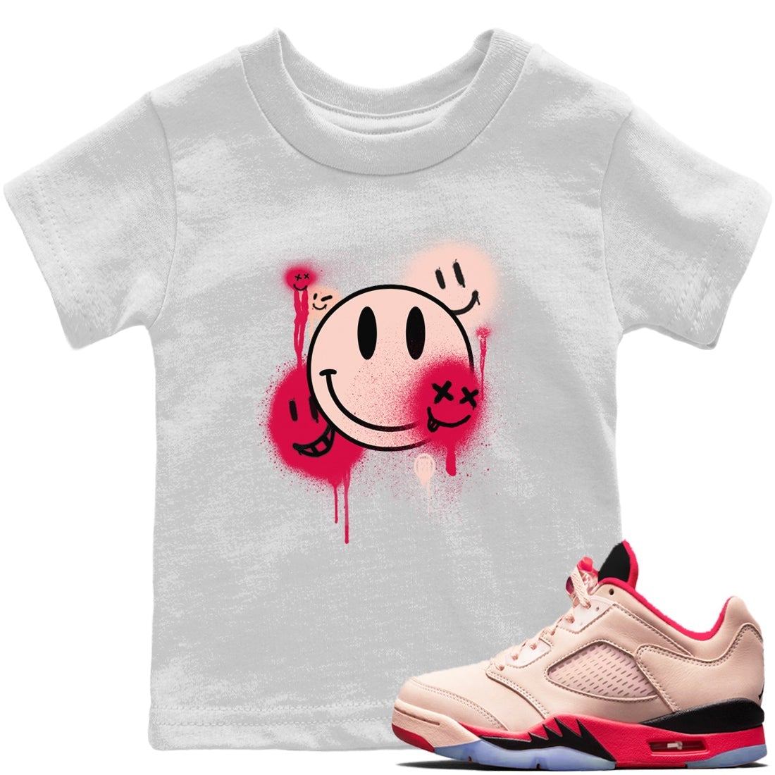 Jordan 5 Girls That Hoop Sneaker Matching T-Shirt Smile Painting Sneaker Tees Jordan 5 Girls That Hoop Sneaker Release Tees Kids Shirts
