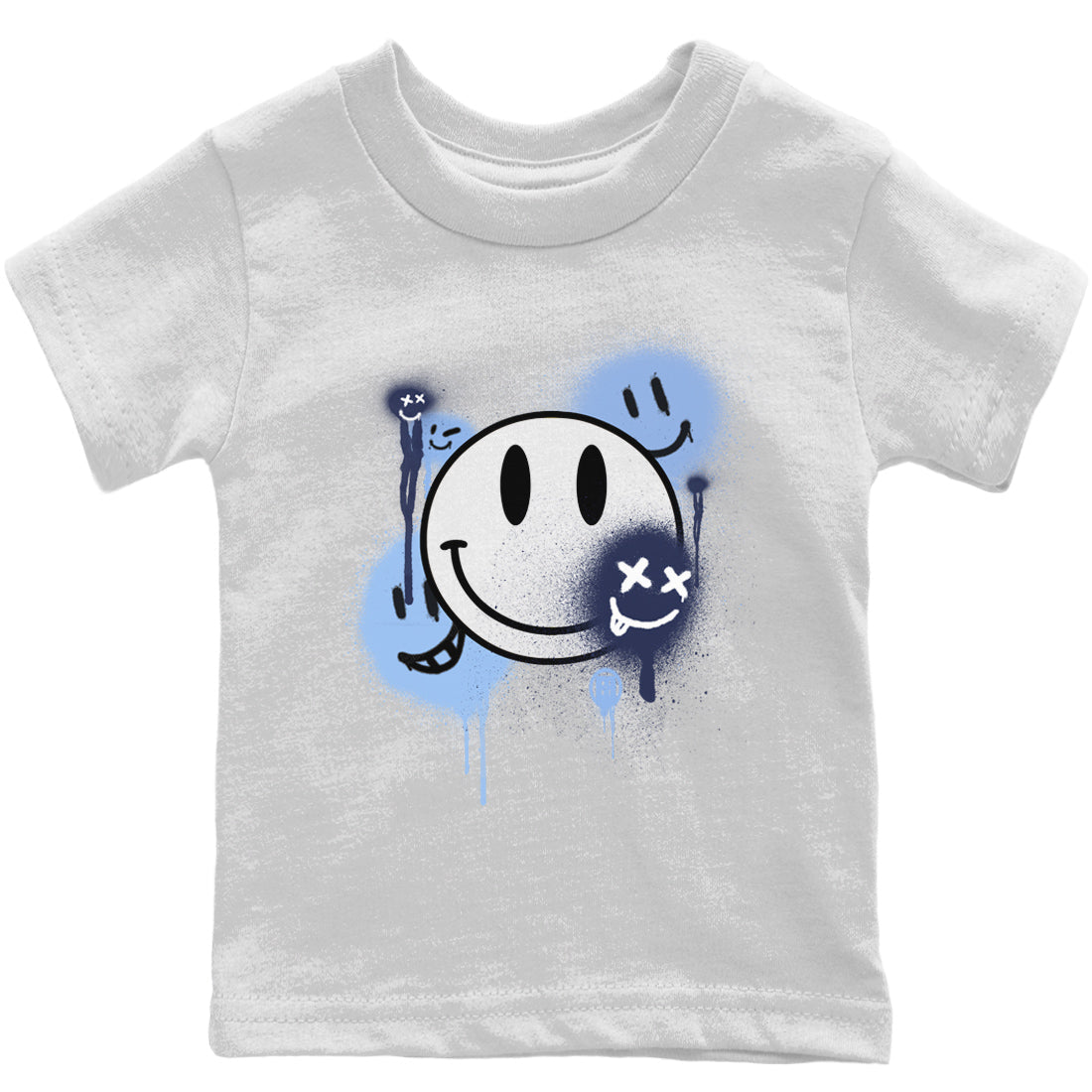 Jordan 6 UNC Shirt To Match Jordans Smile Painting Sneaker Tees Jordan 6 UNC Drip Gear Zone Sneaker Matching Clothing Kids Shirts