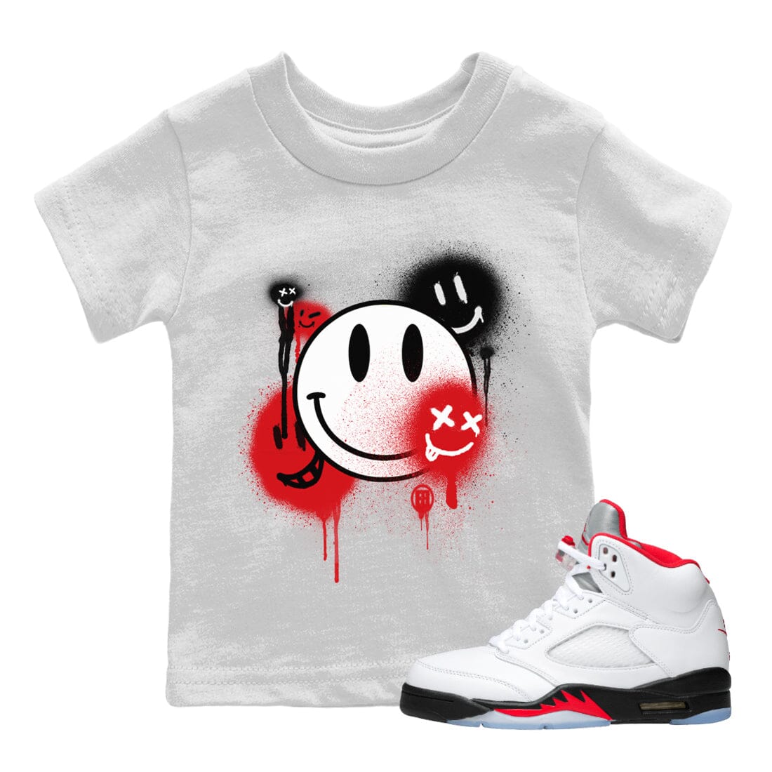 Drip Gear Zone Sneaker Tees Shirt To Match Jordans Smile Painting Sneaker Tees Drip Gear Zone Sneaker Tees Drip Gear Zone Sneaker Matching Clothing Kids Shirts