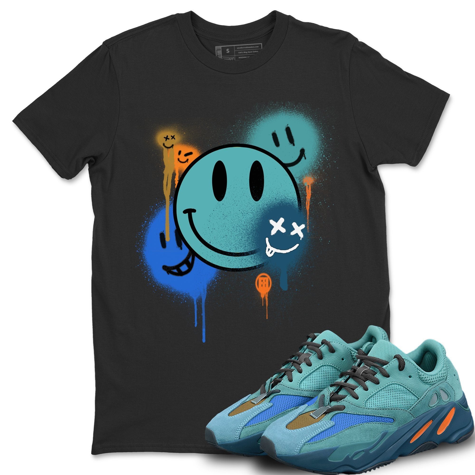 Yeezy 700 Faded Azure Shirt To Match Jordans Smile Painting Sneaker Tees Yeezy 700 Faded Azure Drip Gear Zone Sneaker Matching Clothing Unisex Shirts