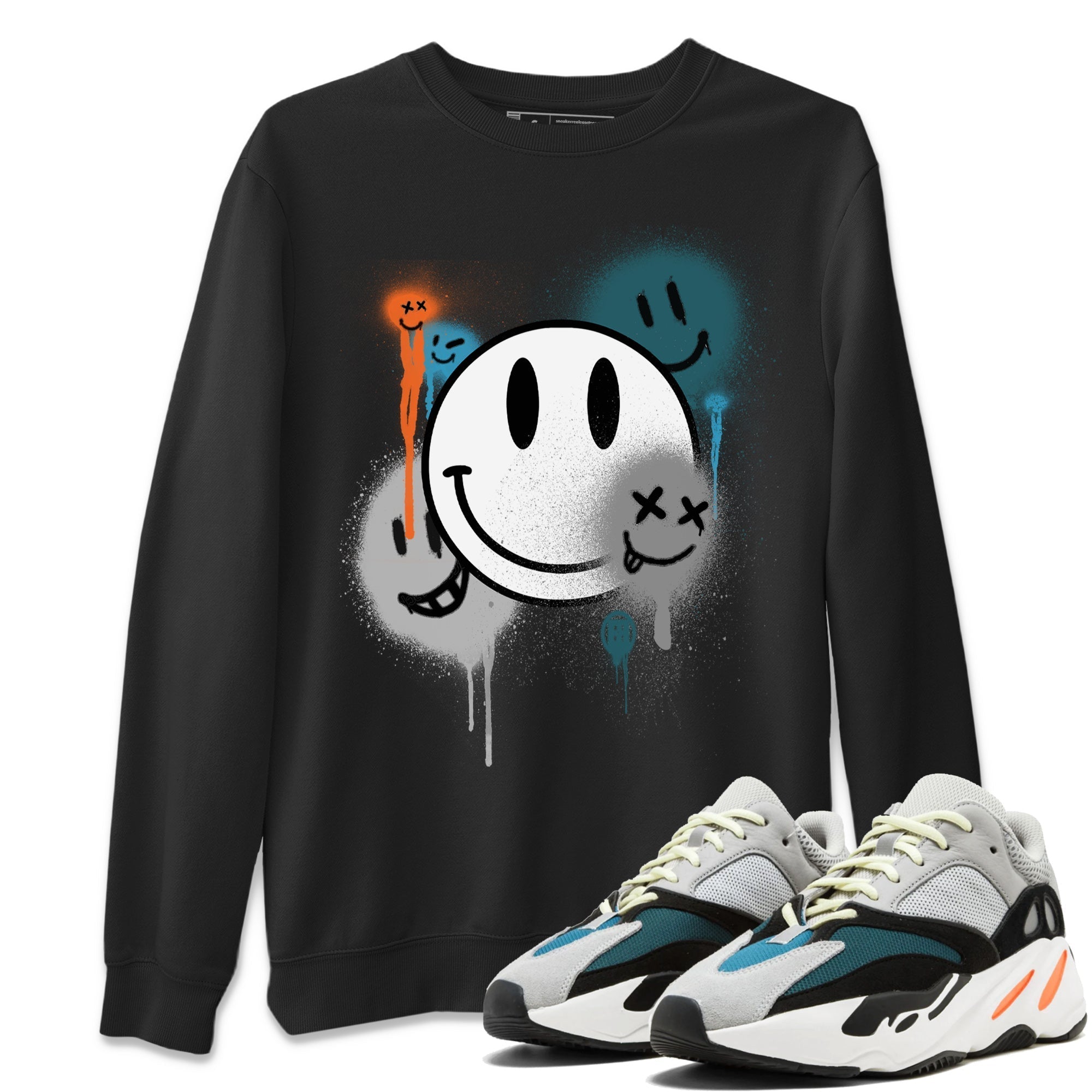 Yeezy 700 Wave Runner Shirt To Match Jordans Smile Painting Sneaker Tees Yeezy 700 Wave Runner Drip Gear Zone Sneaker Matching Clothing Unisex Shirts