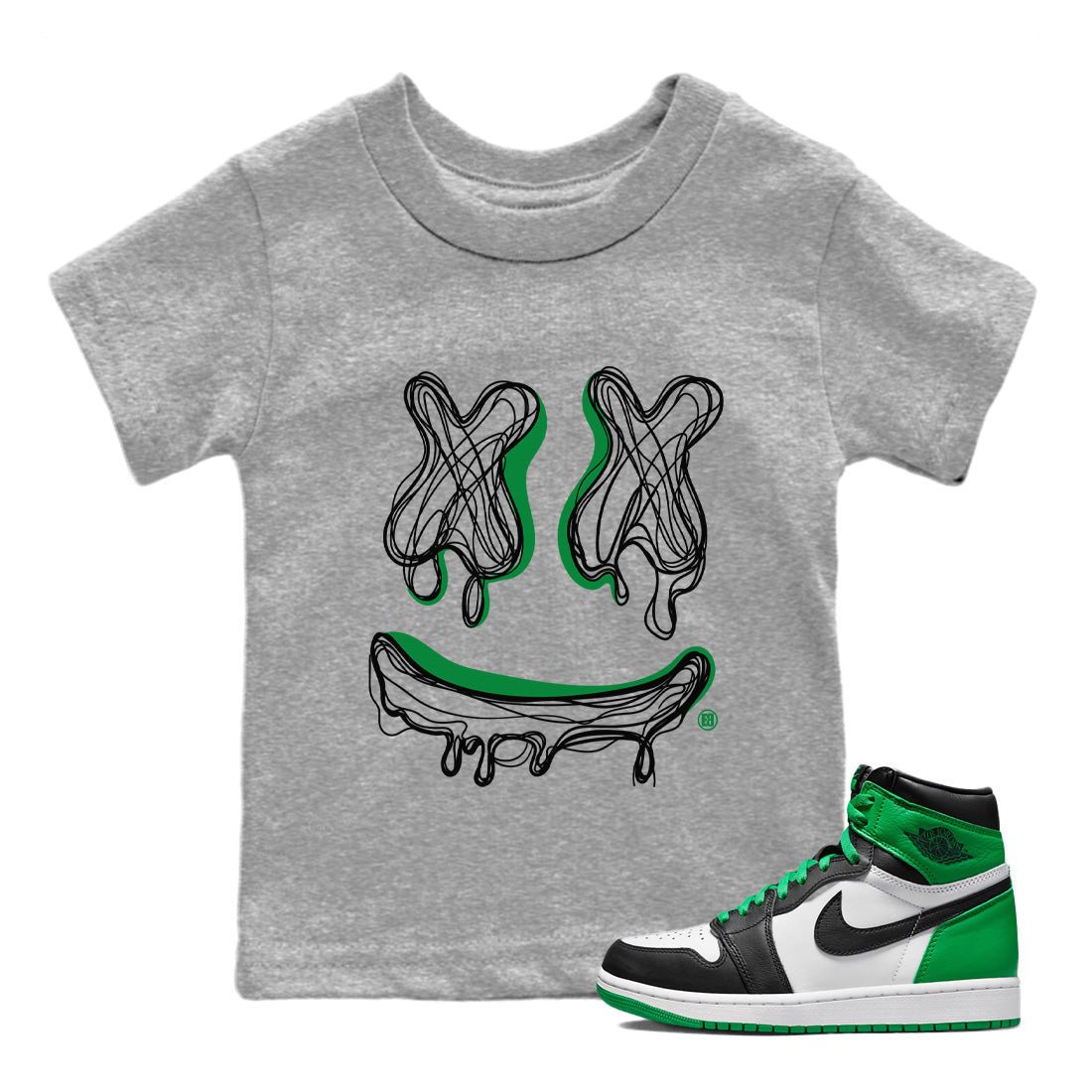 Air Jordan 1 Celtics Smiley Doodle Baby and Kids Sneaker Tees Air Jordan 1 Retro Celtics Kids Sneaker Tees Size Chart
