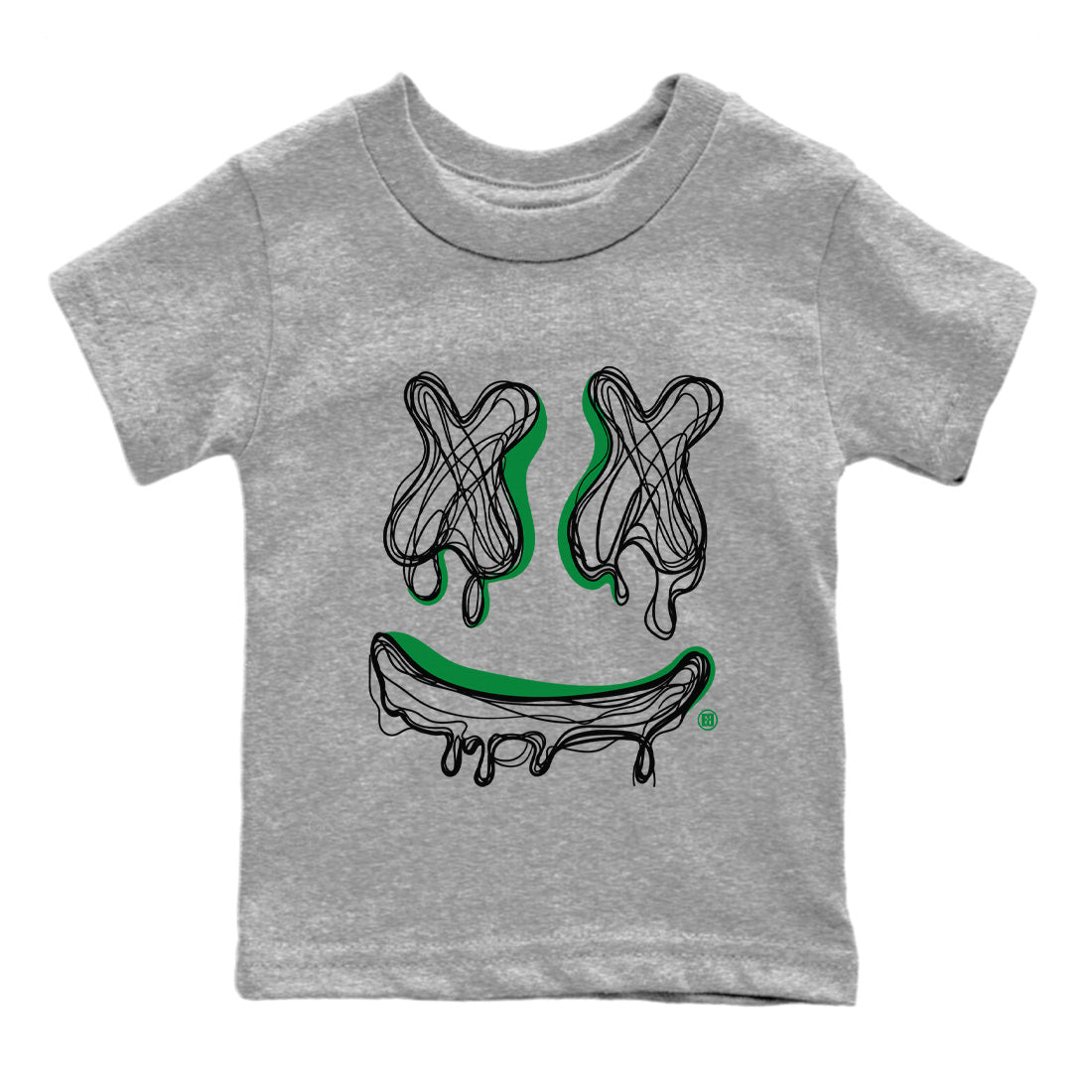 Air Jordan 1 Celtics Shirt To Match Jordans Smiley Doodle Sneaker Tees Air Jordan 1 Retro Celtics Drip Gear Zone Sneaker Matching Clothing Kids Shirts Heather Grey 2