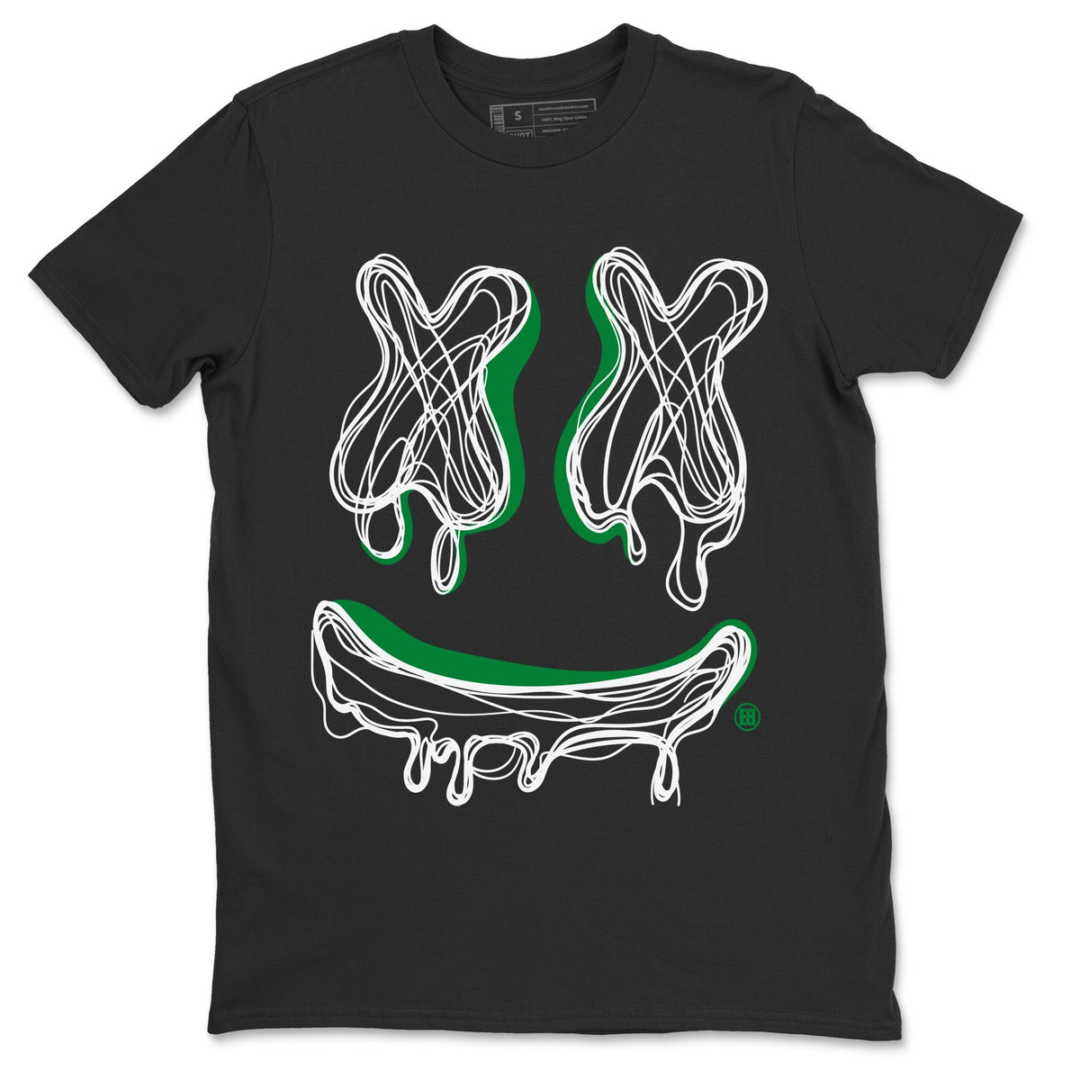Air Jordan 1 Celtics Shirt To Match Jordans Smiley Doodle Sneaker Tees Air Jordan 1 Retro Celtics Drip Gear Zone Sneaker Matching Clothing Unisex Shirts Black 2