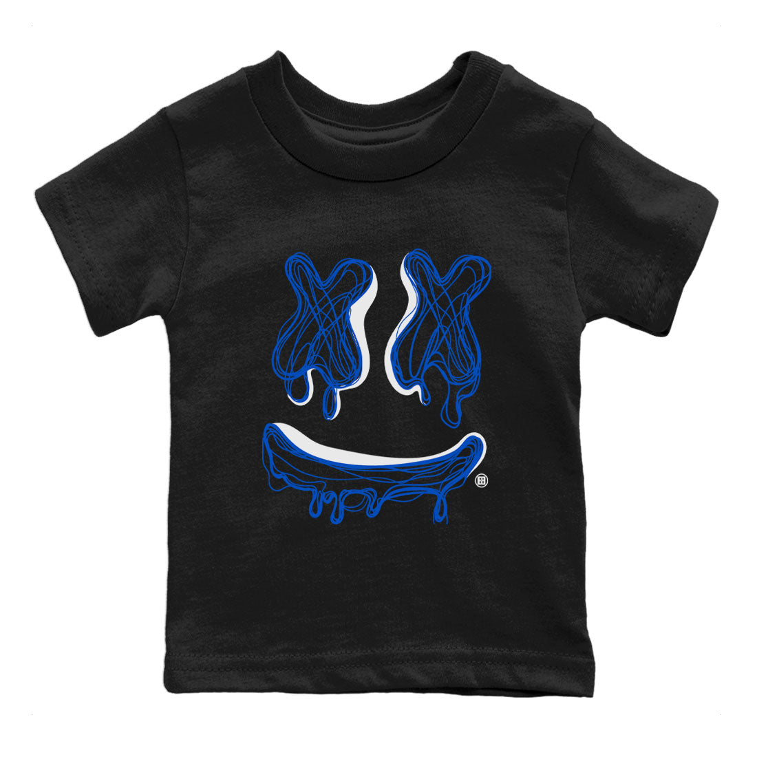 1s Royal Reimagined shirt to match jordans Smiley Doodle sneaker shirts Air Jordan 1 Royal Reimagined Drip Gear Zone Kids Baby Toddler sneaker shirts Black 2 T-Shirt