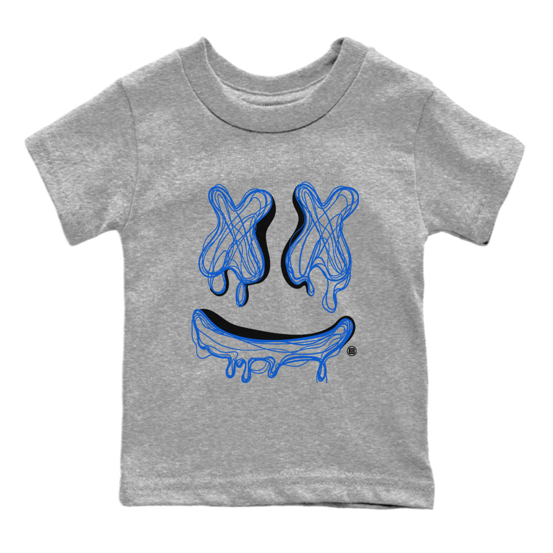 1s Royal Reimagined shirt to match jordans Smiley Doodle sneaker shirts Air Jordan 1 Royal Reimagined Drip Gear Zone Kids Baby Toddler sneaker shirts Heather Grey 2 T-Shirt
