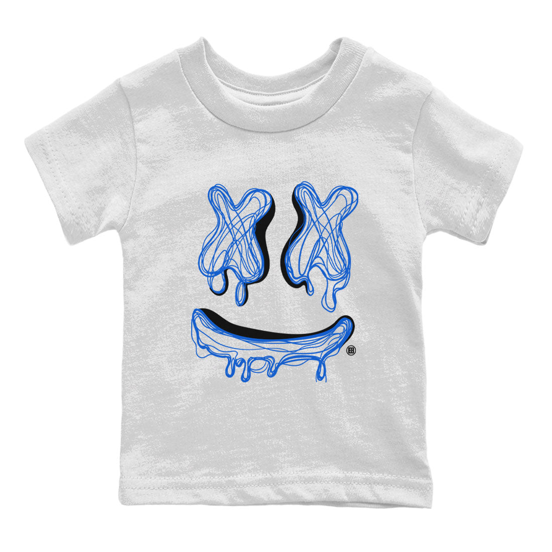 1s Royal Reimagined shirt to match jordans Smiley Doodle sneaker shirts Air Jordan 1 Royal Reimagined Drip Gear Zone Kids Baby Toddler sneaker shirts White 2 T-Shirt