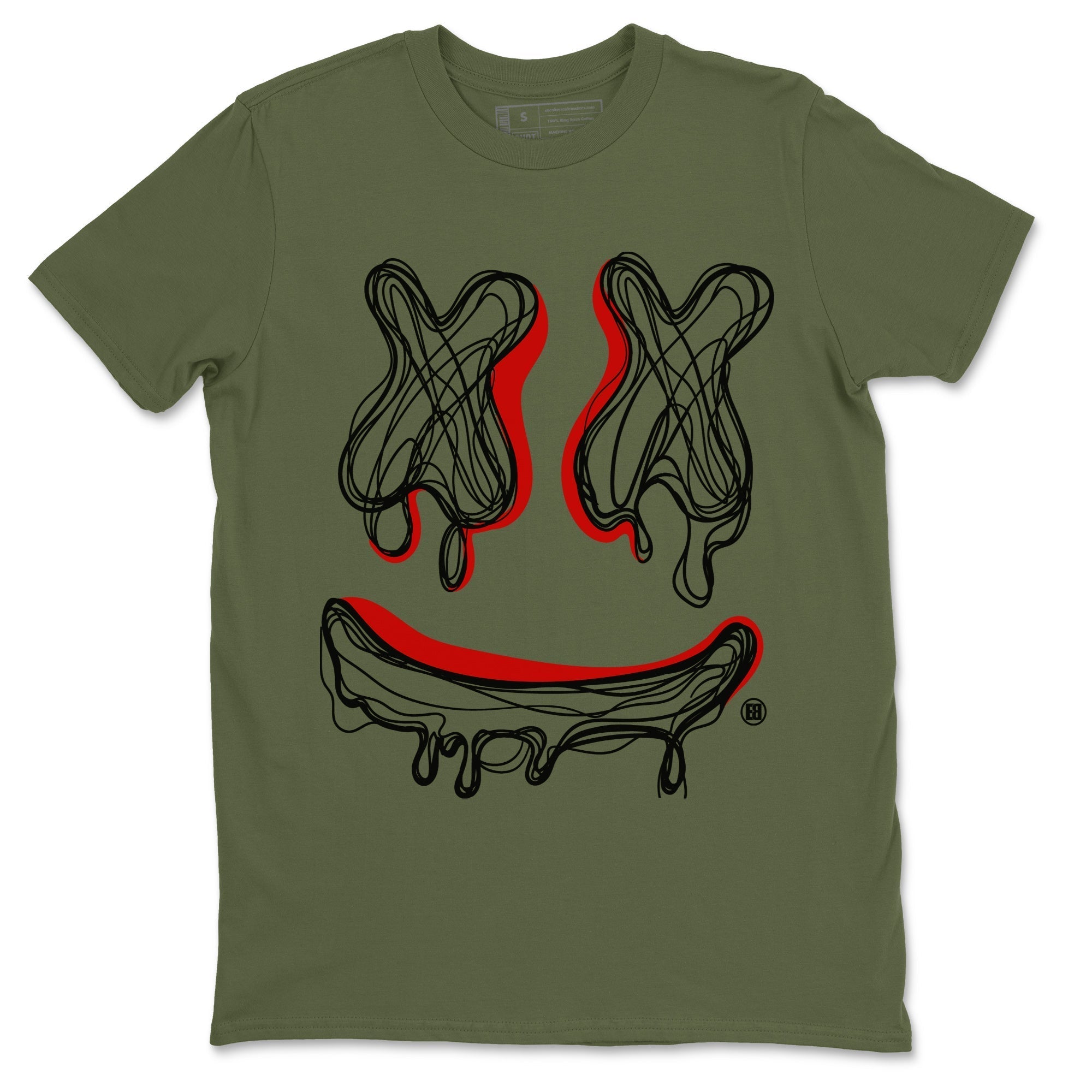 Jordan 1 Travis Scott Olive Shirt To Match Jordans Smiley Doodle Sneaker Tees Jordan 1 Travis Scott Olive Drip Gear Zone Sneaker Matching Clothing Unisex Shirts