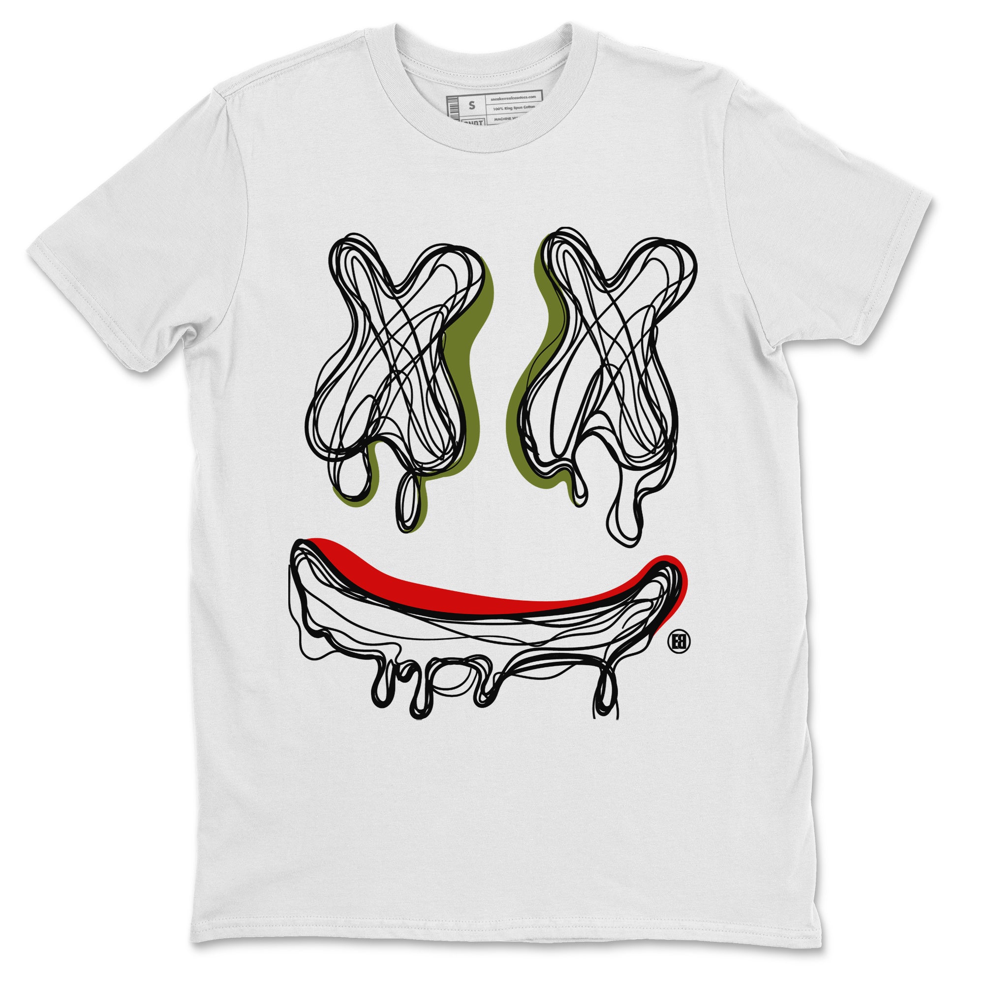 Jordan 1 Travis Scott Olive Shirt To Match Jordans Smiley Doodle Sneaker Tees Jordan 1 Travis Scott Olive Drip Gear Zone Sneaker Matching Clothing Unisex Shirts