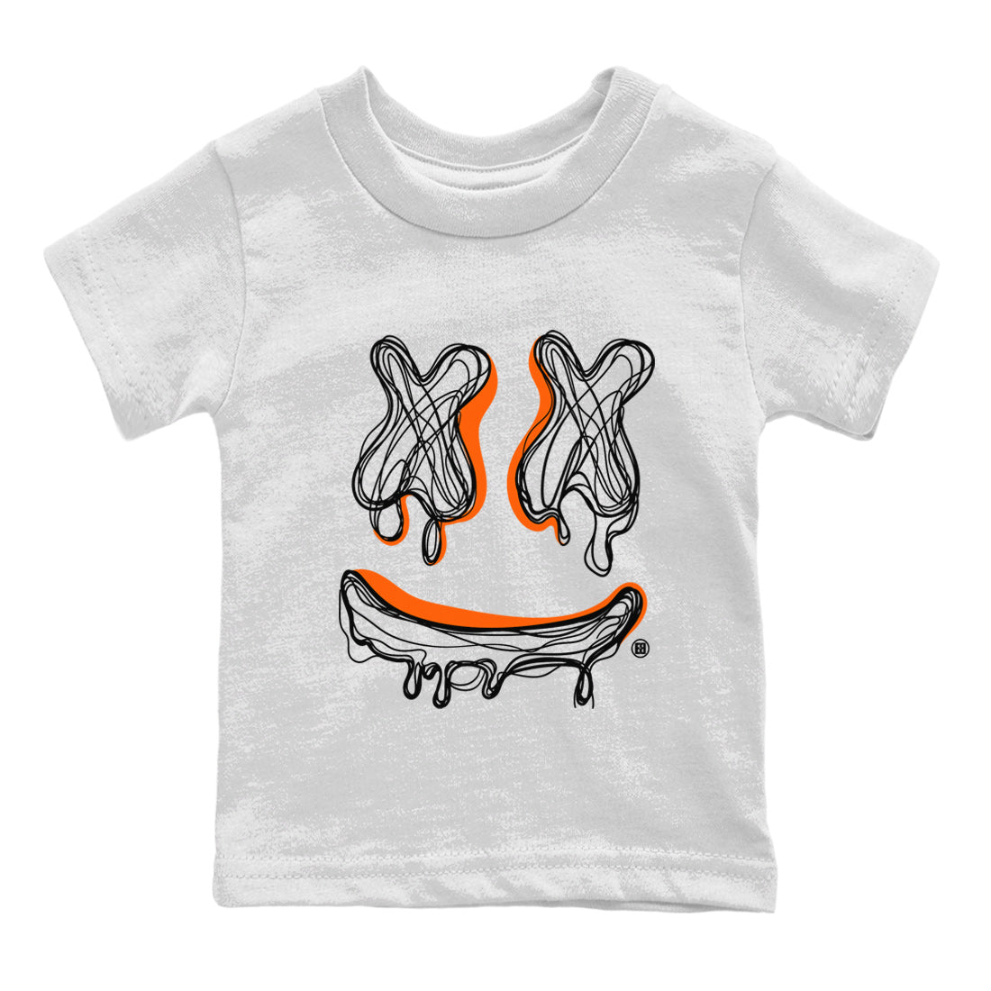 Air Jordan 12 Brilliant Orange Sneaker Match Tees Smiley Doodle Streetwear Sneaker Shirt 12s Brilliant Orange Shirts Kids Shirts White 2