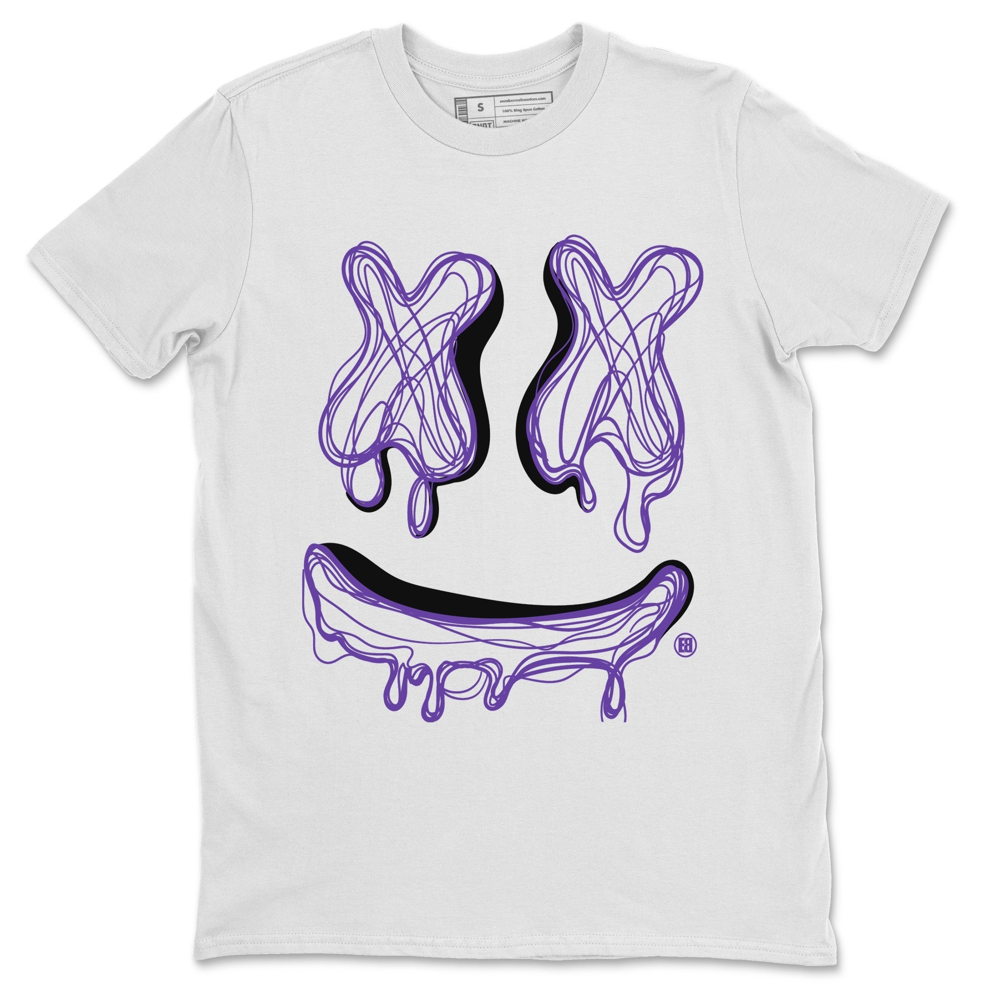 Air Jordan 12 Field Purple Sneaker Match Tees Smiley Doodle Sneaker Tees AJ12 Field Purple Sneaker Release Tees Unisex Shirts White 2