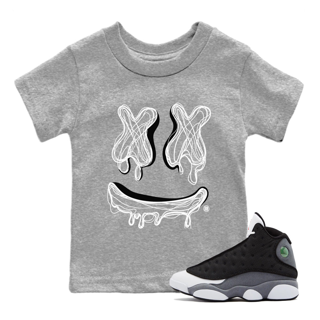 Air Jordan 13 Black Flint Smiley Doodle Baby and Kids Streetwear Sneaker Shirt Air Jordan 13 Retro Black Flint Kids Streetwear Sneaker Shirt Size Chart