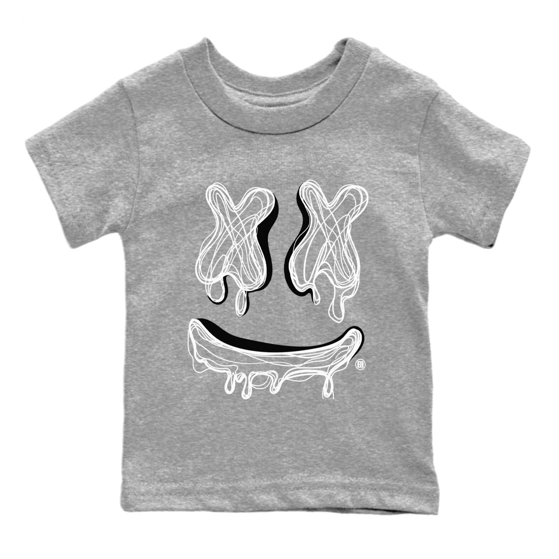 Air Jordan 13 Black Flint Sneaker Match Tees Smiley Doodle Streetwear Sneaker Shirt Air Jordan 13 Retro Black Flint Sneaker Release Tees Kids Shirts Heather Grey 2