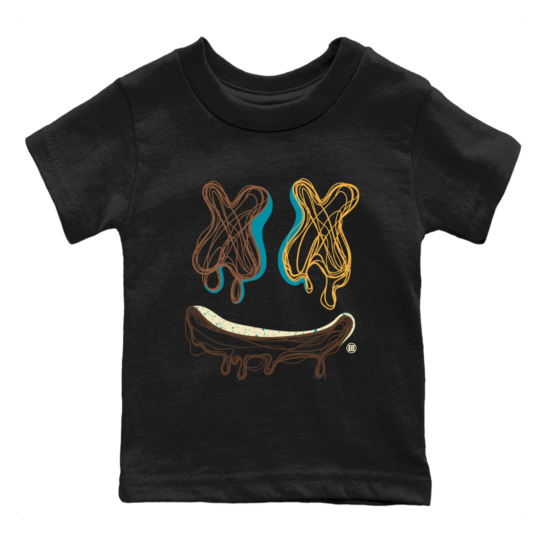Air Jordan 4 GS Cacao Wow shirt to match jordans Smiley Doodle Streetwear Sneaker Shirt Air Jordan 4 Cacao Wow Drip Gear Zone Sneaker Matching Clothing Baby Toddler Black 2 T-Shirt