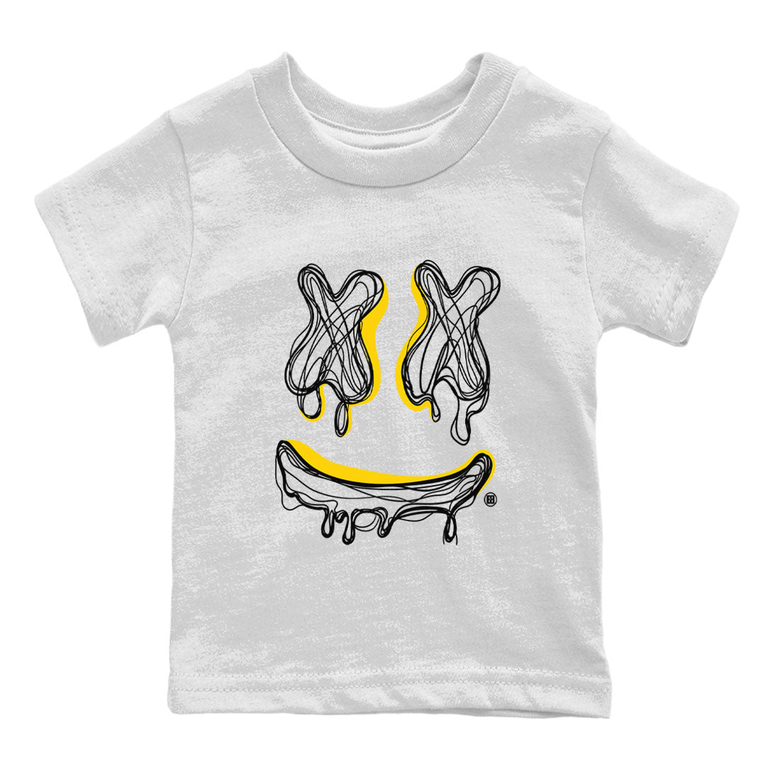 Air Jordan 4 Thunder Sneaker Match Tees Smiley Doodle Streetwear Sneaker Shirt Air Jordan 4 Retro Thunder Tee Kids Shirts White 2
