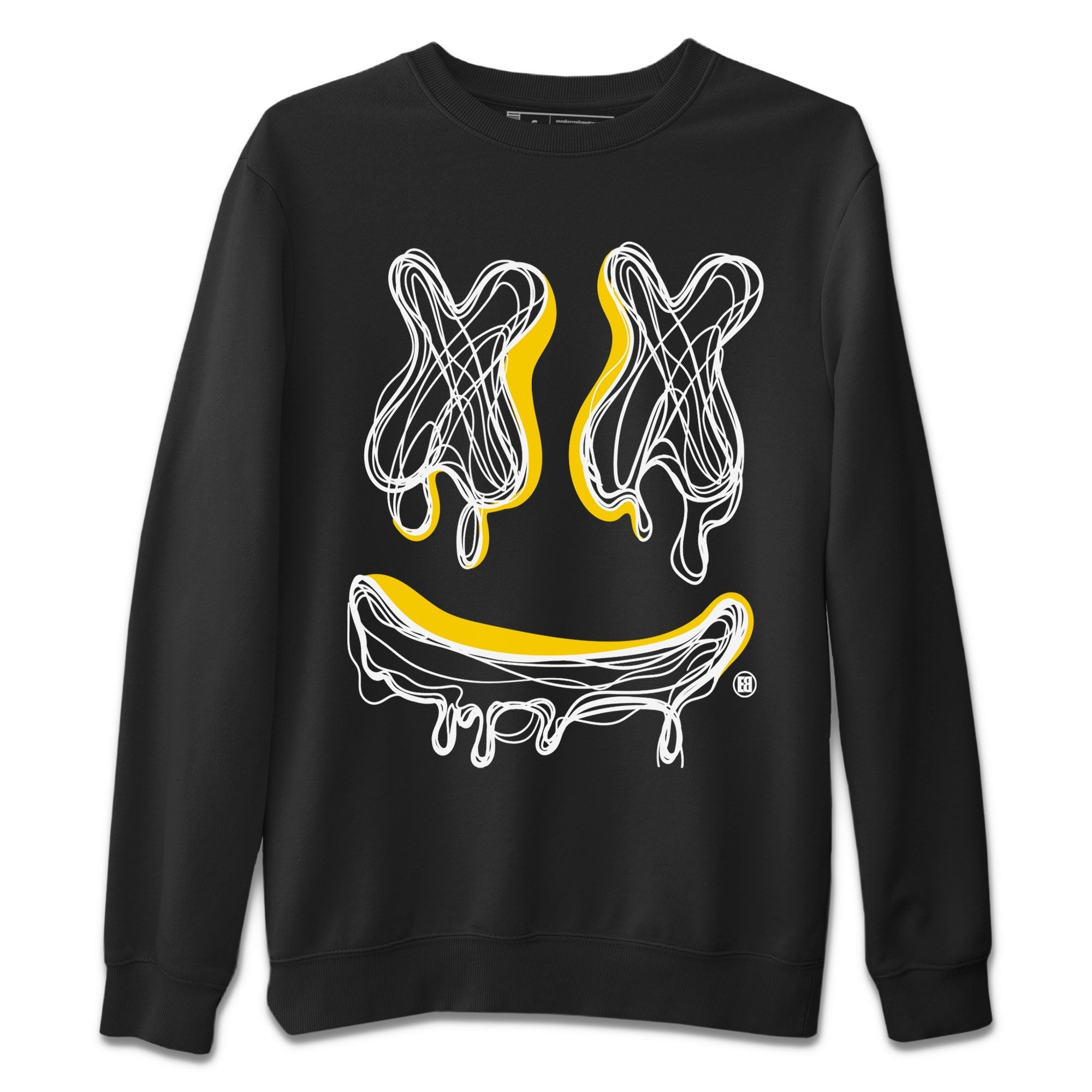 Air Jordan 4 Thunder Sneaker Match Tees Smiley Doodle Streetwear Sneaker Shirt Air Jordan 4 Retro Thunder Tee Unisex Shirts Black 2