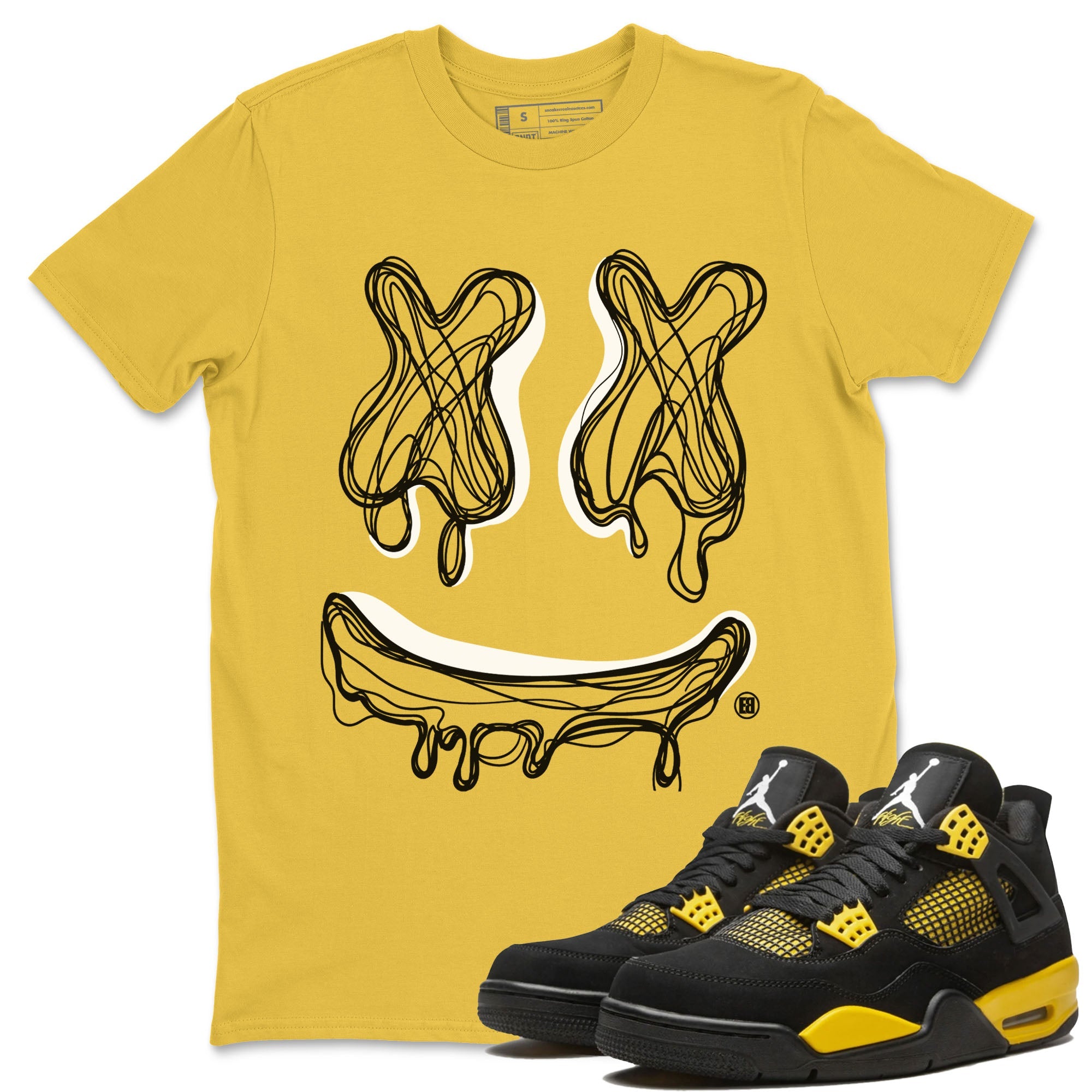 Smiley Doodle Unisex Tops - Air Jordan 4 Thunder