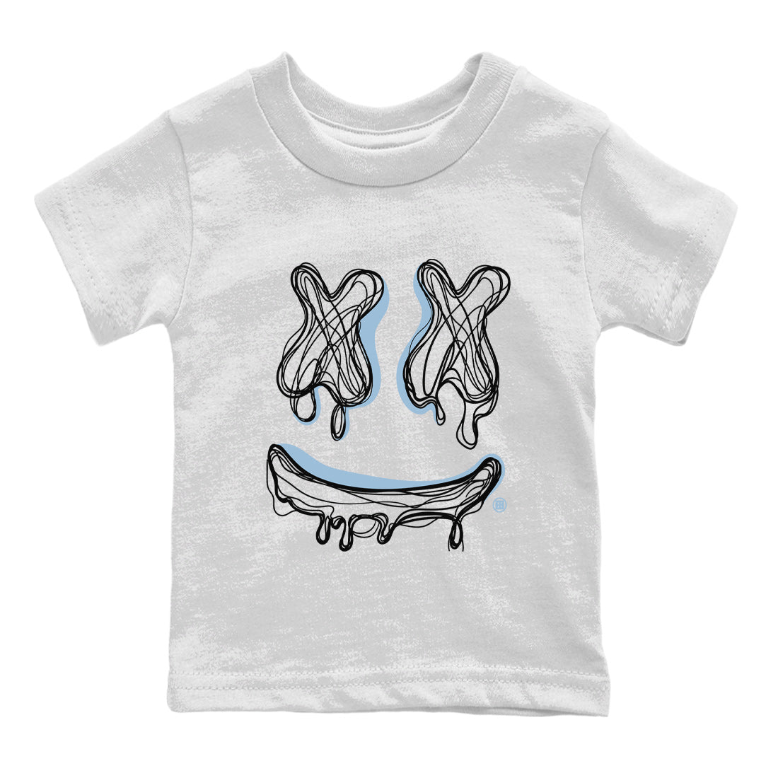 Air Jordan 7 Chambray Sneaker Match Tees Smiley Doodle Streetwear Sneaker Shirt AJ7 Chambray Drip Gear Zone Sneaker Matching Clothing Kids Shirts White 2