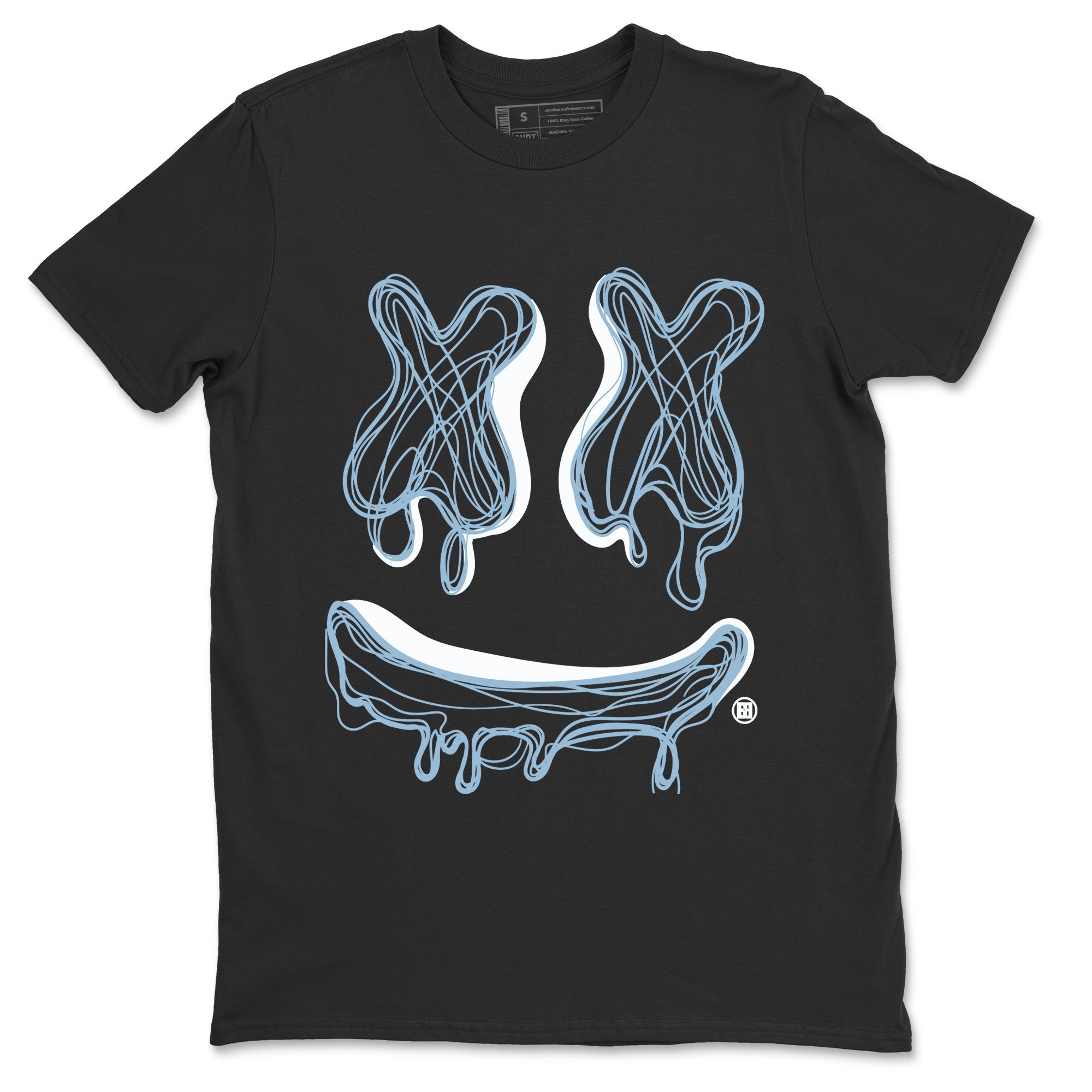 Air Jordan 7 Chambray Sneaker Match Tees Smiley Doodle Streetwear Sneaker Shirt AJ7 Chambray Drip Gear Zone Sneaker Matching Clothing Unisex Shirts Black 2