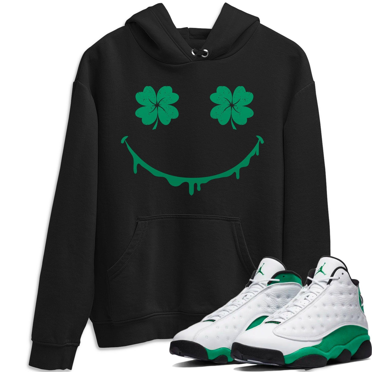 Jordan 13 Lucky Green Shirt To Match Jordans Smiley Face Sneaker Tees Jordan 13 Lucky Green Drip Gear Zone Sneaker Matching Clothing Unisex Shirts