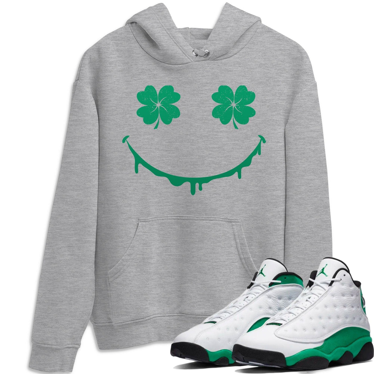 Jordan 13 Lucky Green Shirt To Match Jordans Smiley Face Sneaker Tees Jordan 13 Lucky Green Drip Gear Zone Sneaker Matching Clothing Unisex Shirts
