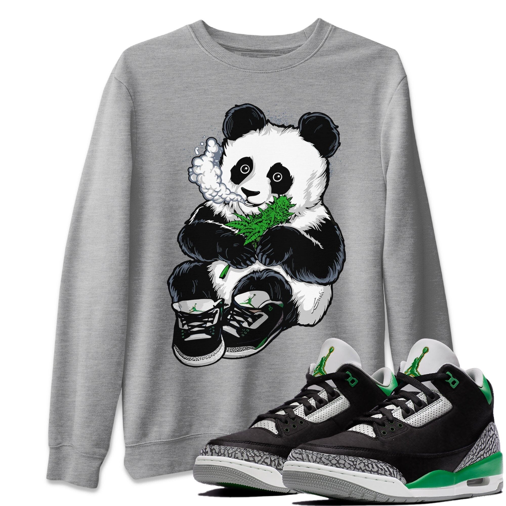 Jordan 3 Pine Green Shirt To Match Jordans Smoking Panda Sneaker Tees Jordan 3 Pine Green Drip Gear Zone Sneaker Matching Clothing Unisex Shirts