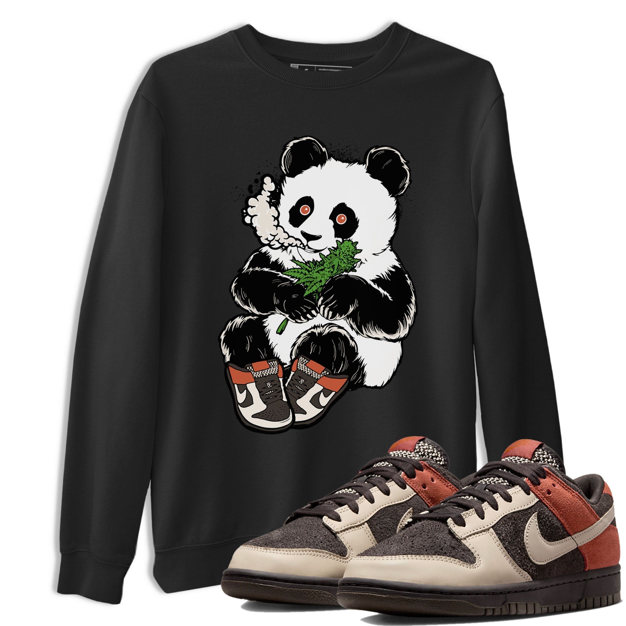 Nike Dunk Low Red Panda shirt to match jordans Smoking Panda sneaker tees Dunk Red Panda Drip Gear Zone Sneaker T-Shirts Crew Neck Casual Fit Black 1 T-Shirt