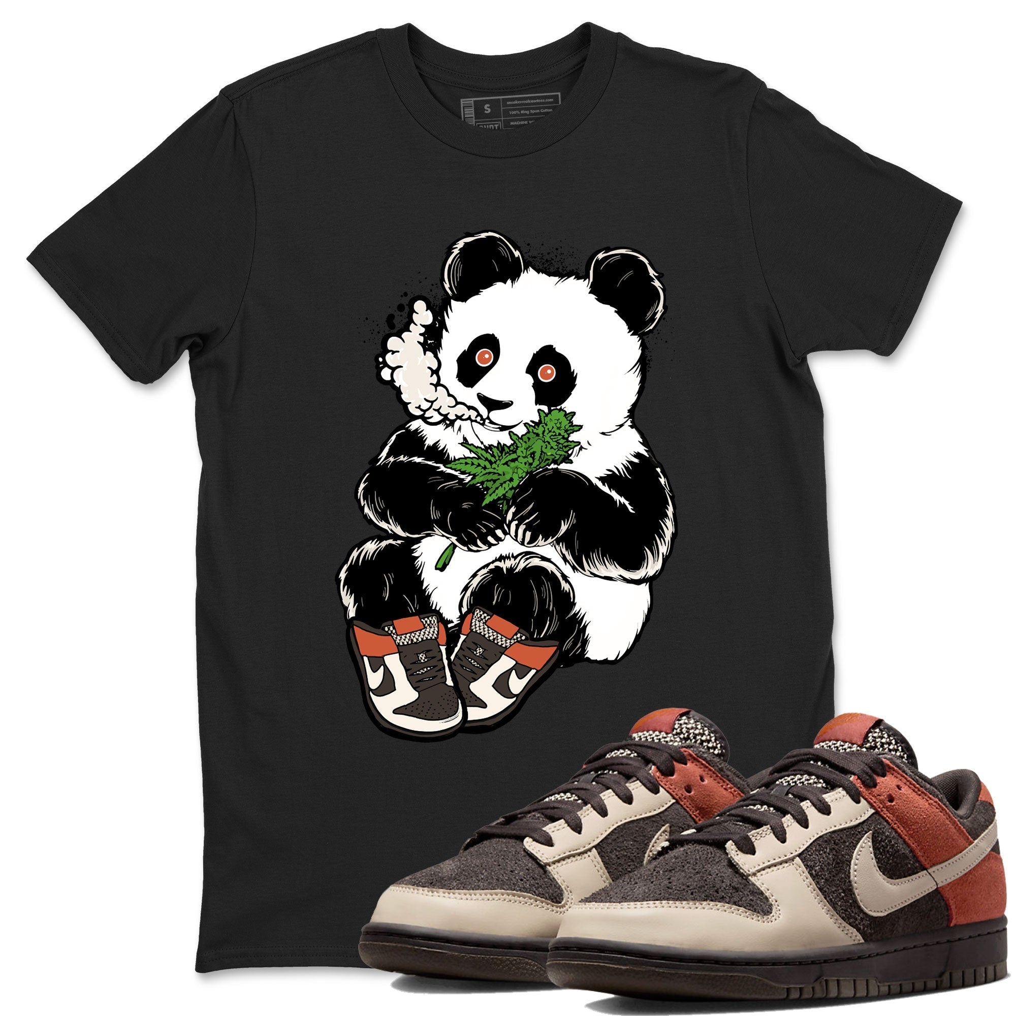 Nike Dunk Low Red Panda shirt to match jordans Smoking Panda sneaker tees Dunk Red Panda Drip Gear Zone Sneaker T-Shirts Crew Neck Casual Fit Black 1 T-Shirt