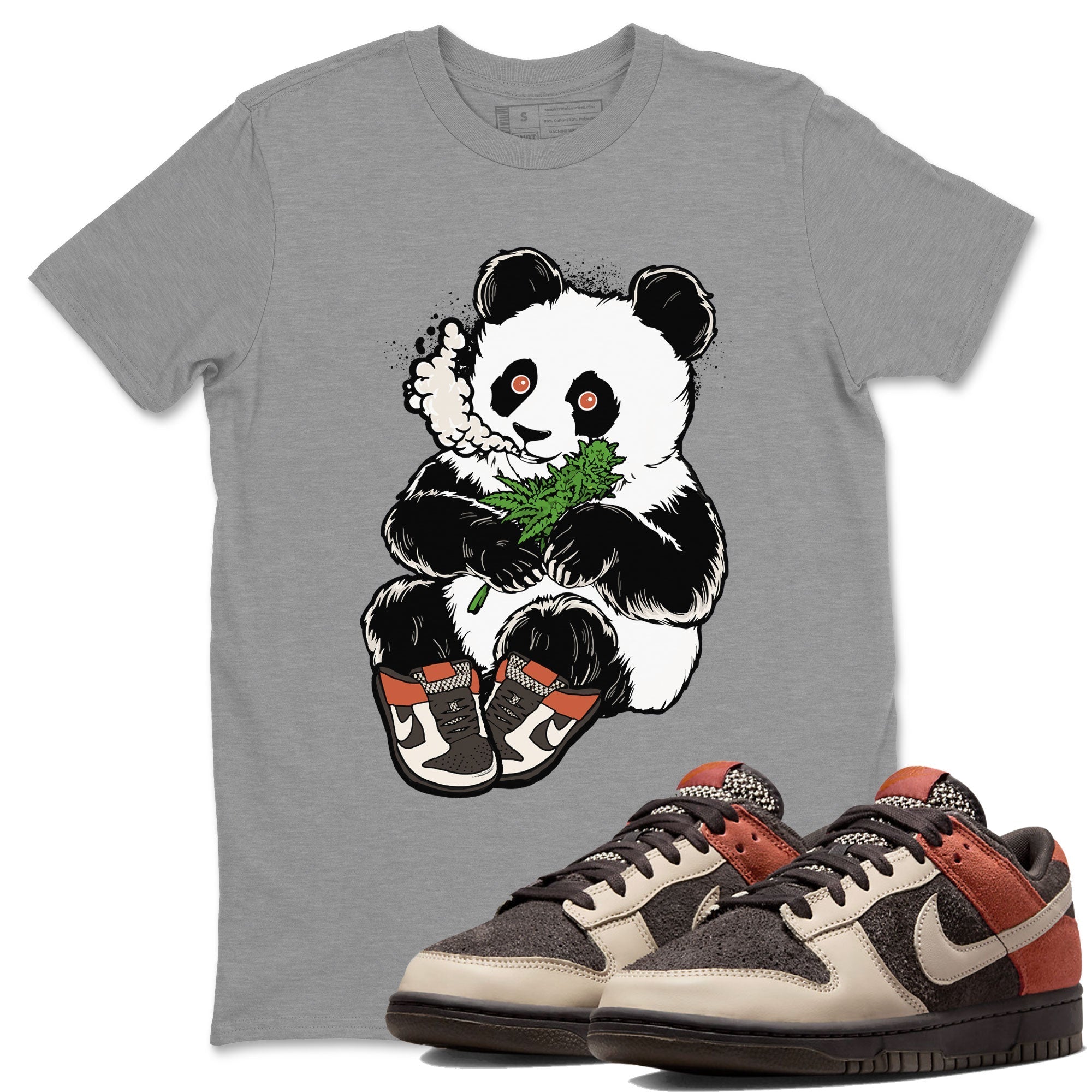 Nike Dunk Low Red Panda shirt to match jordans Smoking Panda sneaker tees Dunk Red Panda Drip Gear Zone Sneaker T-Shirts Crew Neck Casual Fit Heather Grey 1 T-Shirt