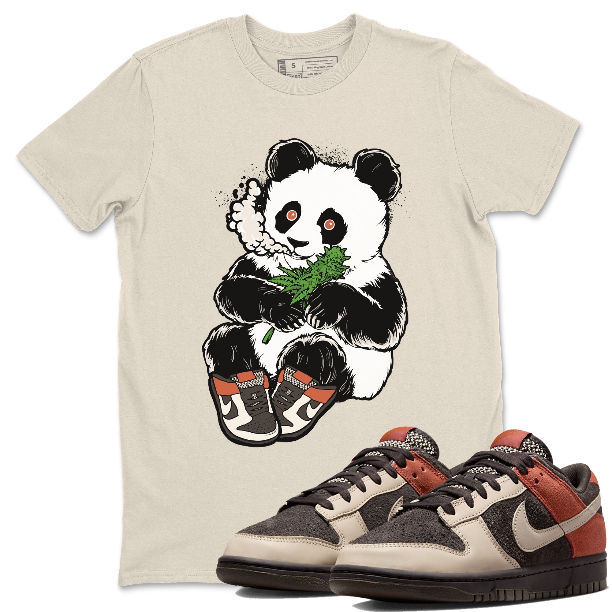 Nike Dunk Low Red Panda shirt to match jordans Smoking Panda sneaker tees Dunk Red Panda Drip Gear Zone Sneaker T-Shirts Crew Neck Casual Fit Natural 1 T-Shirt