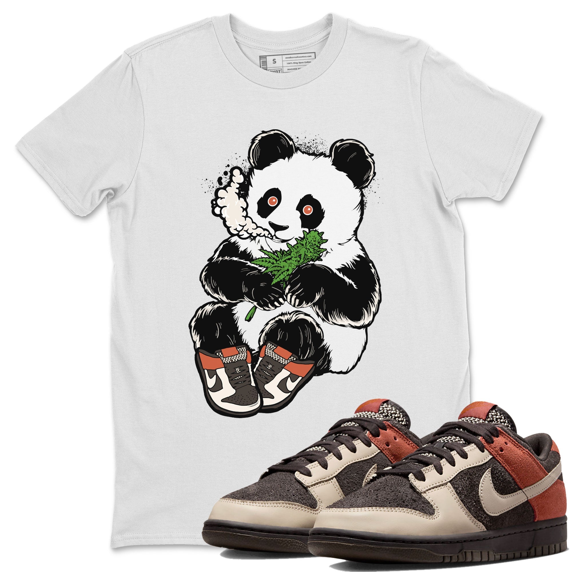 Nike Dunk Low Red Panda shirt to match jordans Smoking Panda sneaker tees Dunk Red Panda Drip Gear Zone Sneaker T-Shirts Crew Neck Casual Fit White 1 T-Shirt