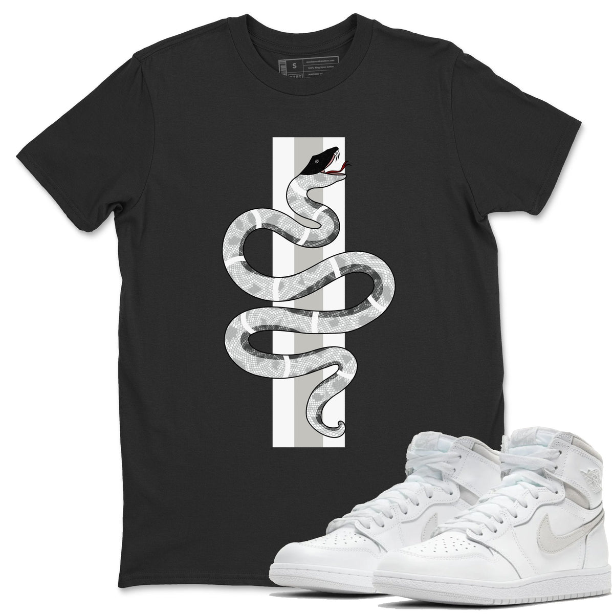 Jordan 1 Neutral Grey Shirt To Match Jordans Snake Sneaker Tees Jordan 1 Neutral Grey Drip Gear Zone Sneaker Matching Clothing Unisex Shirts