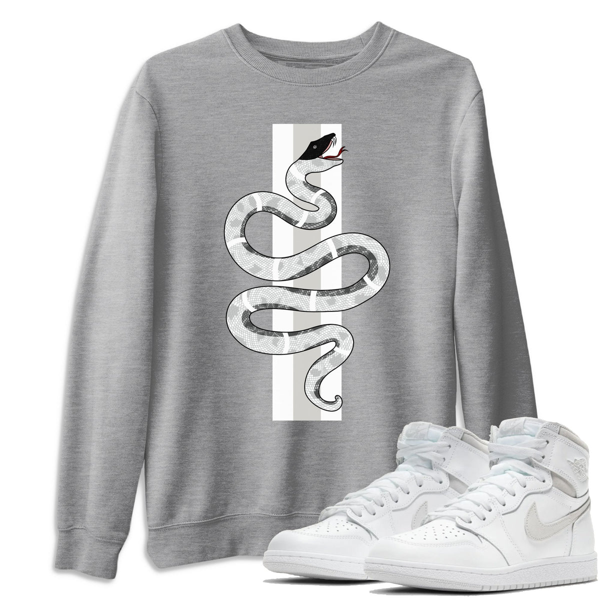 Jordan 1 Neutral Grey Shirt To Match Jordans Snake Sneaker Tees Jordan 1 Neutral Grey Drip Gear Zone Sneaker Matching Clothing Unisex Shirts