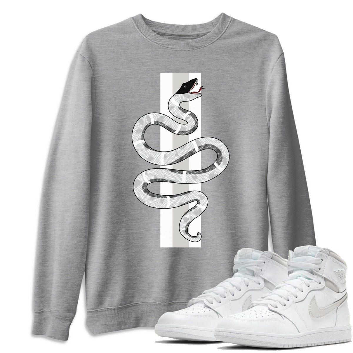 Jordan 1 Neutral Grey Shirt To Match Jordans Snake Sneaker Tees Jordan 1 Neutral Grey Drip Gear Zone Sneaker Matching Clothing Unisex Shirts
