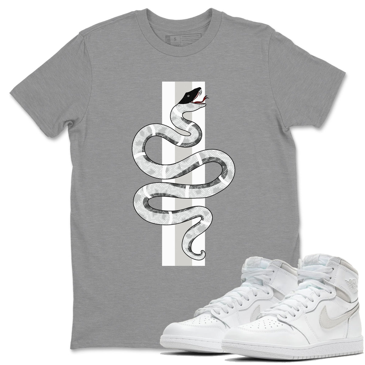 Jordan 1 Neutral Grey Shirt To Match Jordans Snake Sneaker Tees Jordan 1 Neutral Grey Drip Gear Zone Sneaker Matching Clothing Unisex Shirts
