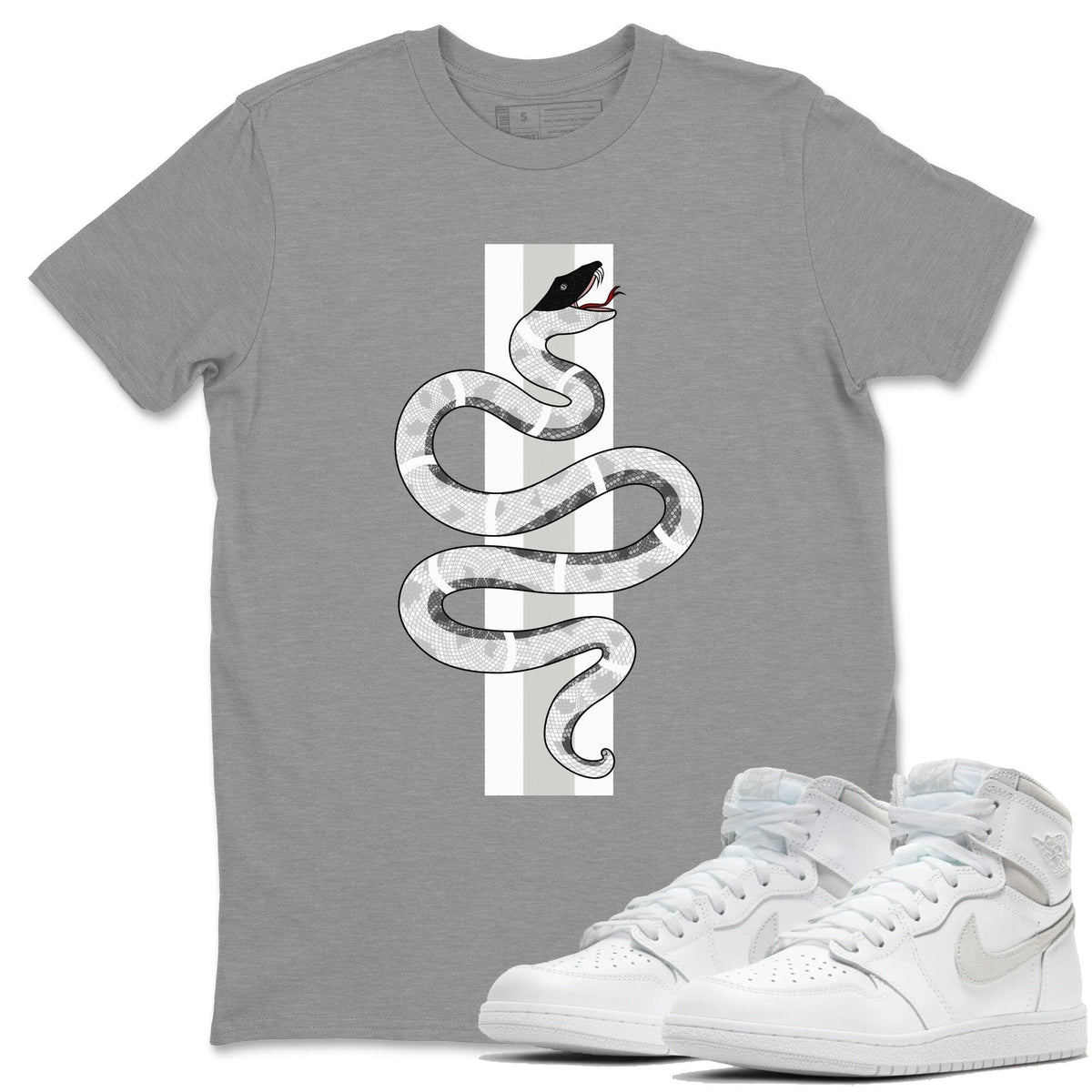 Jordan 1 Neutral Grey Shirt To Match Jordans Snake Sneaker Tees Jordan 1 Neutral Grey Drip Gear Zone Sneaker Matching Clothing Unisex Shirts