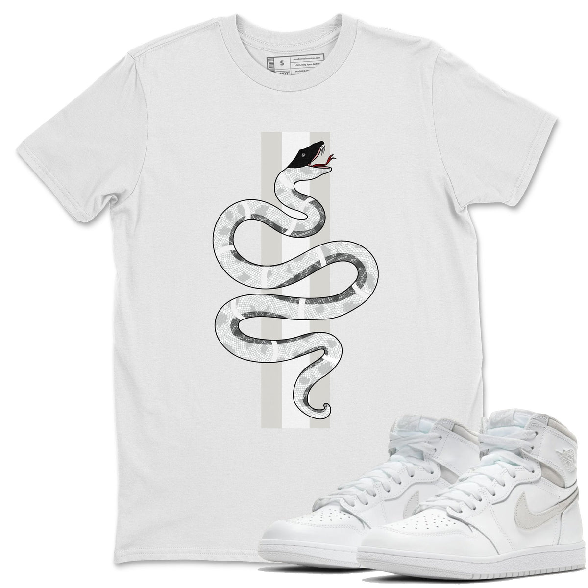 Jordan 1 Neutral Grey Shirt To Match Jordans Snake Sneaker Tees Jordan 1 Neutral Grey Drip Gear Zone Sneaker Matching Clothing Unisex Shirts
