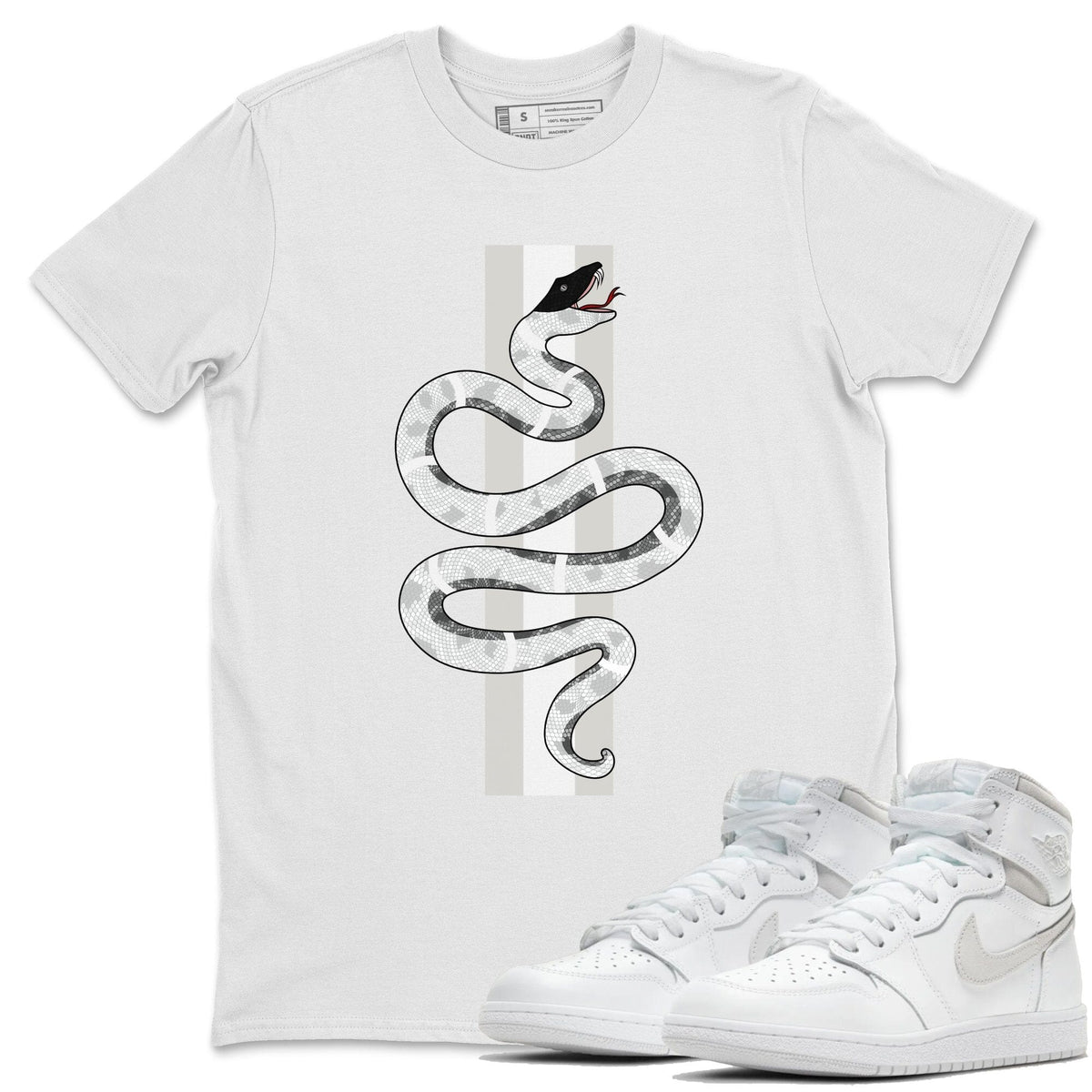 Jordan 1 Neutral Grey Shirt To Match Jordans Snake Sneaker Tees Jordan 1 Neutral Grey Drip Gear Zone Sneaker Matching Clothing Unisex Shirts