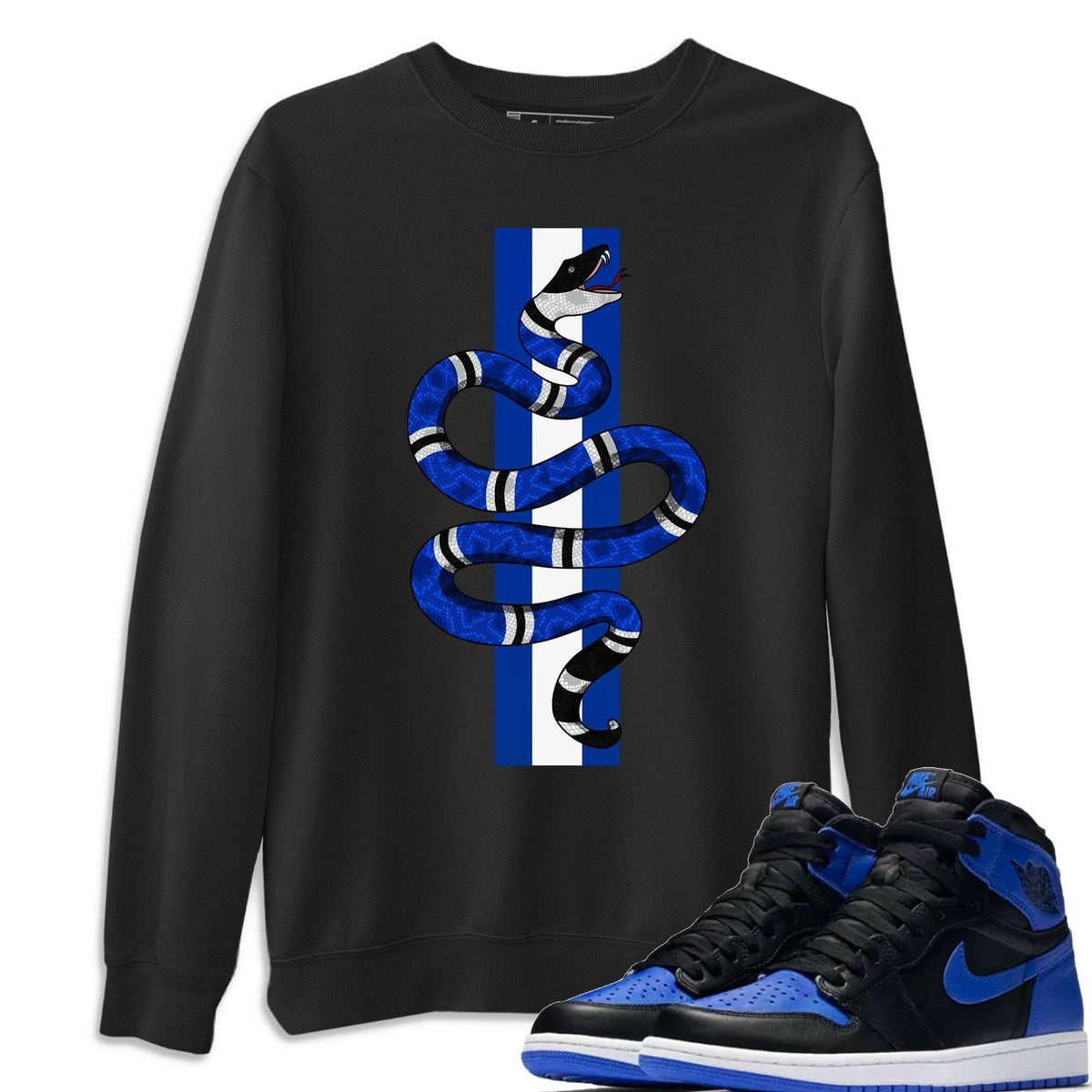 Jordan 1 Royal Black Shirt To Match Jordans Snake Sneaker Tees Jordan 1 Royal Black Drip Gear Zone Sneaker Matching Clothing Unisex Shirts