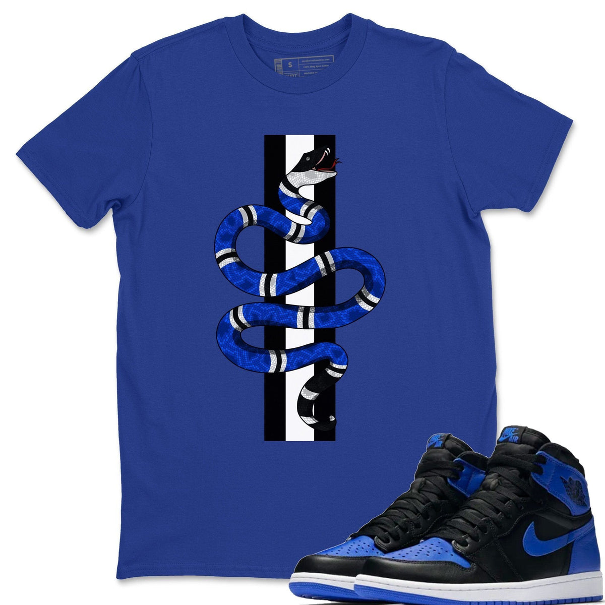 Jordan 1 Royal Black Shirt To Match Jordans Snake Sneaker Tees Jordan 1 Royal Black Drip Gear Zone Sneaker Matching Clothing Unisex Shirts