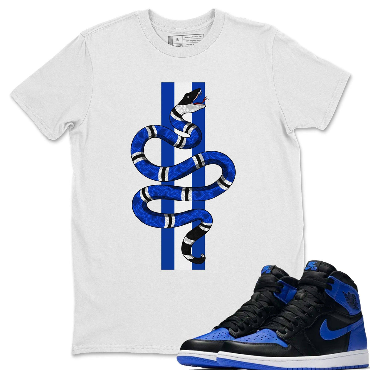 Jordan 1 Royal Black Shirt To Match Jordans Snake Sneaker Tees Jordan 1 Royal Black Drip Gear Zone Sneaker Matching Clothing Unisex Shirts