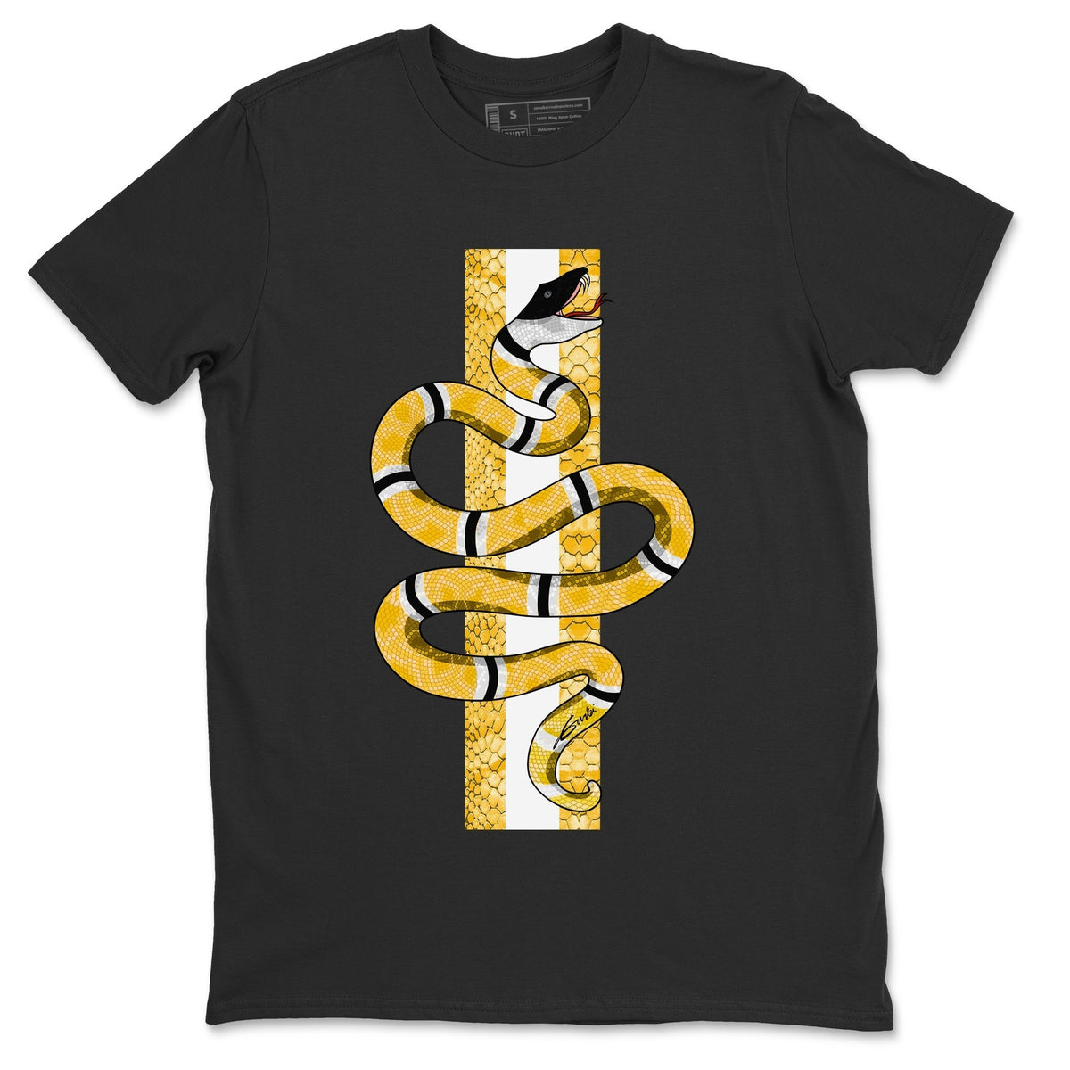 Jordan 11 Yellow Python Sneaker Matching T-Shirt Snake Sneaker Tees Jordan 11 Yellow Python Sneaker Release Tees Crew Neck Tees