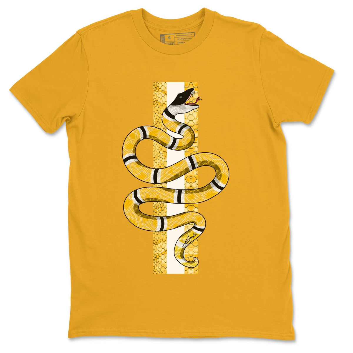 Jordan 11 Yellow Python Sneaker Matching T-Shirt Snake Sneaker Tees Jordan 11 Yellow Python Sneaker Release Tees Crew Neck Tees