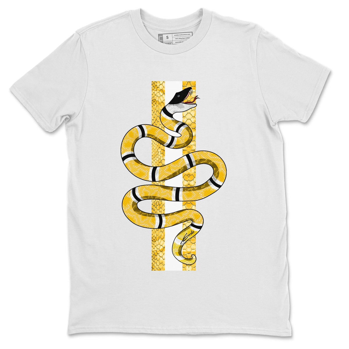 Jordan 11 Yellow Python Sneaker Matching T-Shirt Snake Sneaker Tees Jordan 11 Yellow Python Sneaker Release Tees Crew Neck Tees
