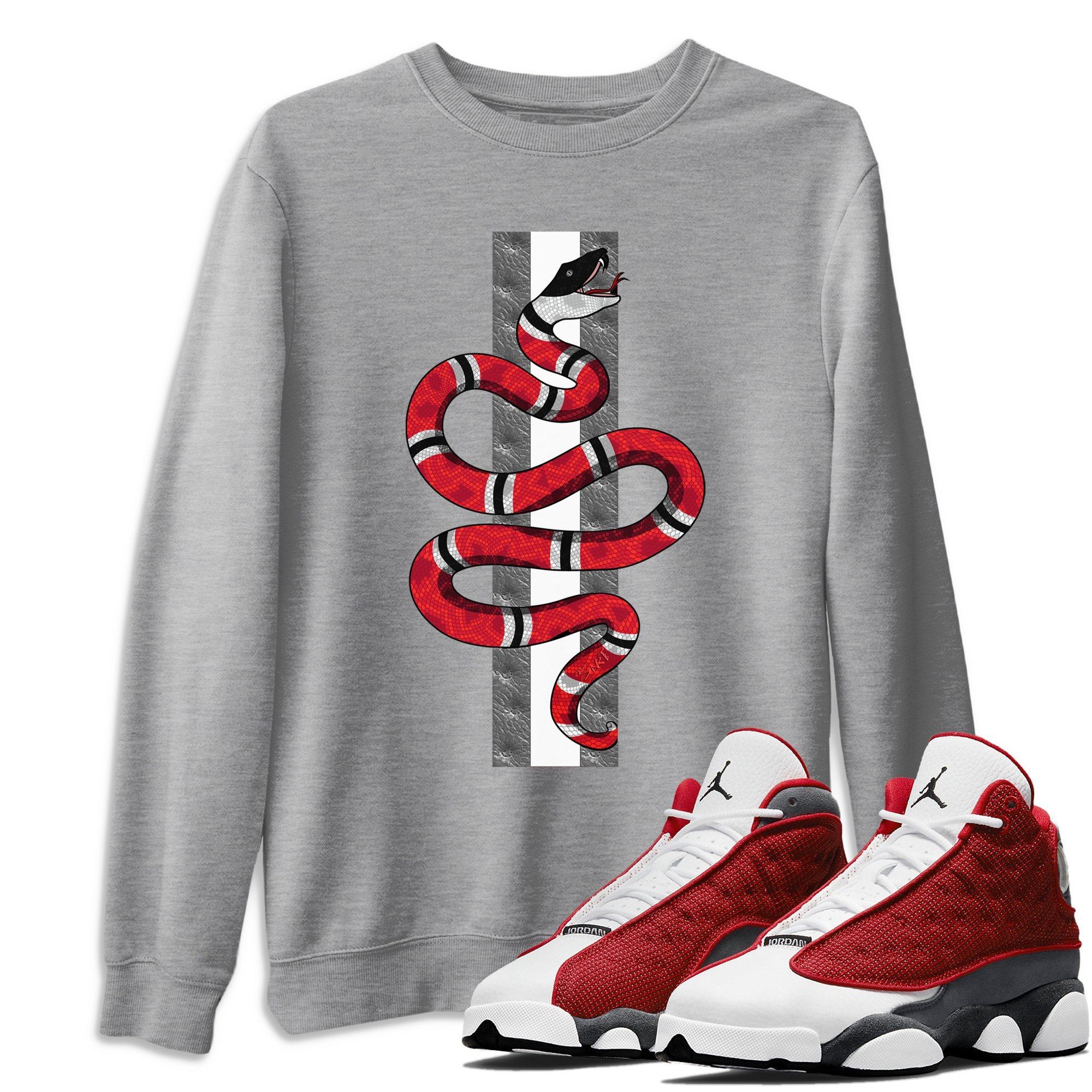 Jordan 13 Red Flint Shirt To Match Jordans Snake Sneaker Tees Jordan 13 Red Flint Drip Gear Zone Sneaker Matching Clothing Unisex Shirts